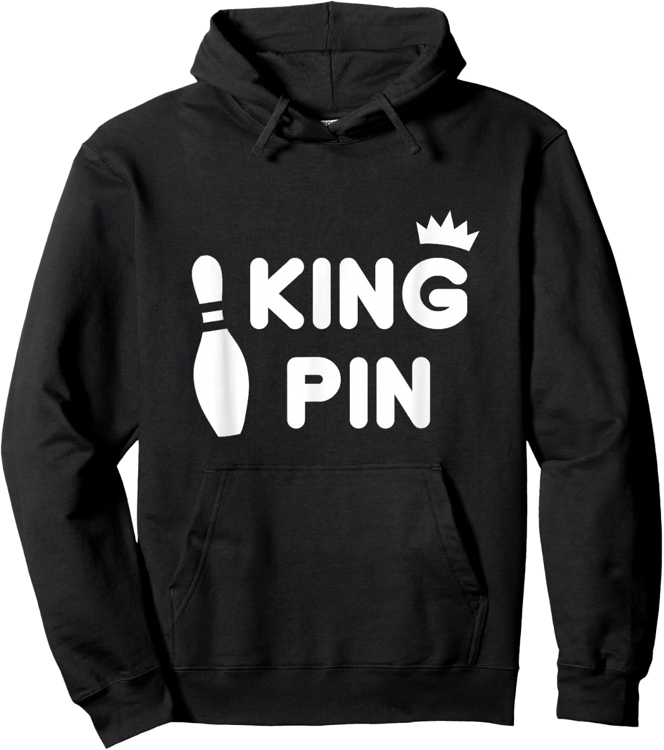 King Pin Bowling Funny Cute Couples Bowler League Gift Hoodie - Hoodie | Black