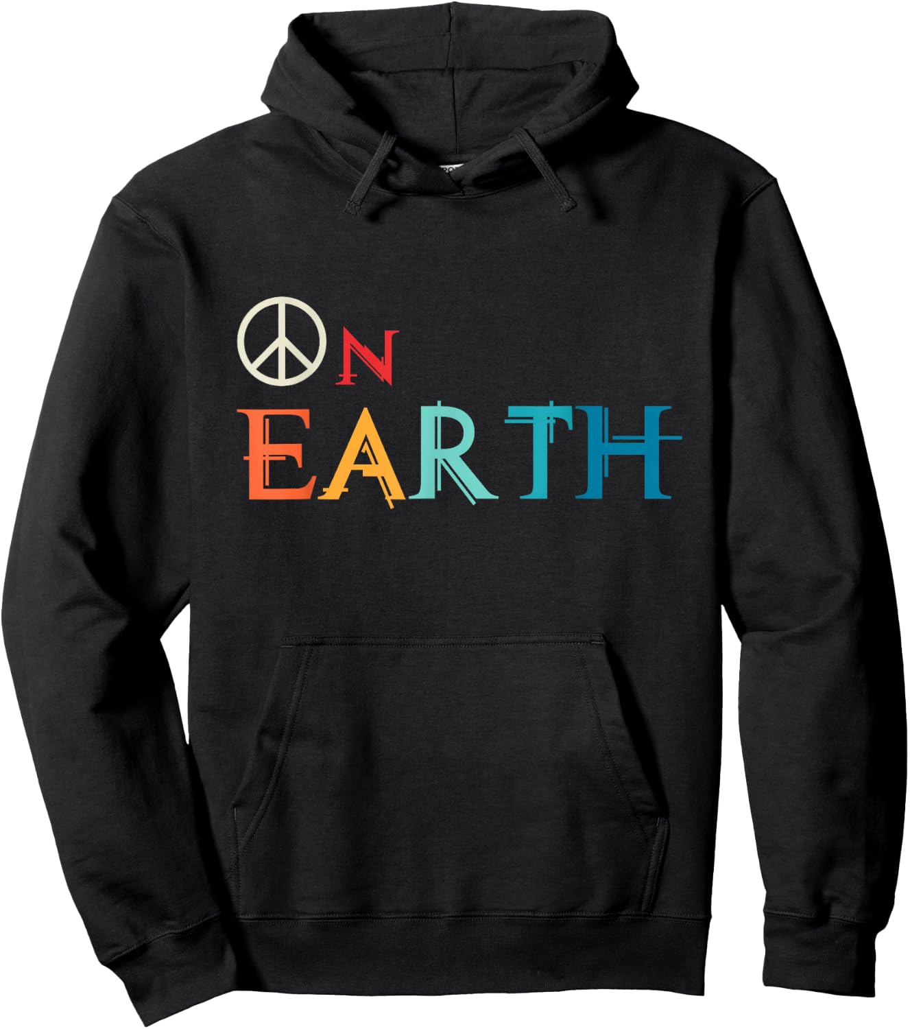 Peace On Earth Peace Sign Symbol Hippie World Love Pacifist Hoodie - Hoodie | Black