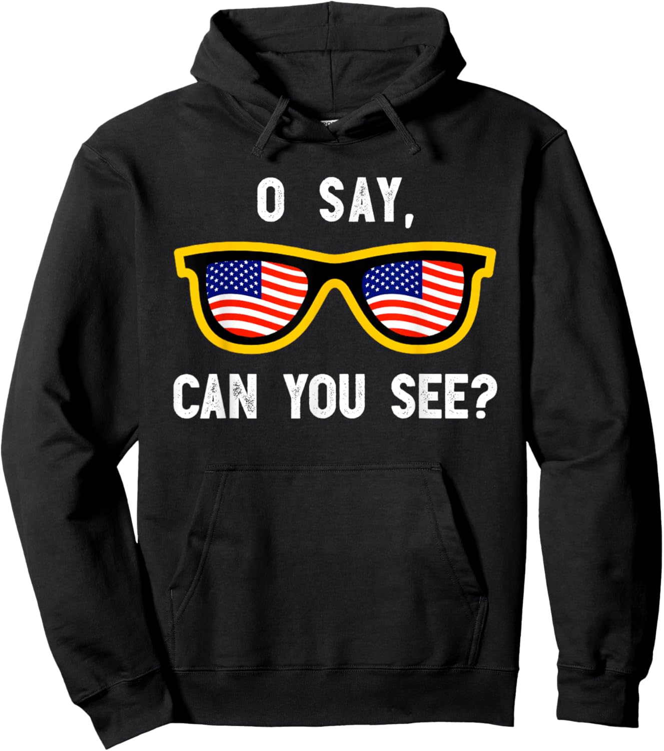 Funny Optician Eye Doctor 4th July Pun | Fourth July Hoodie - Hoodie | Black