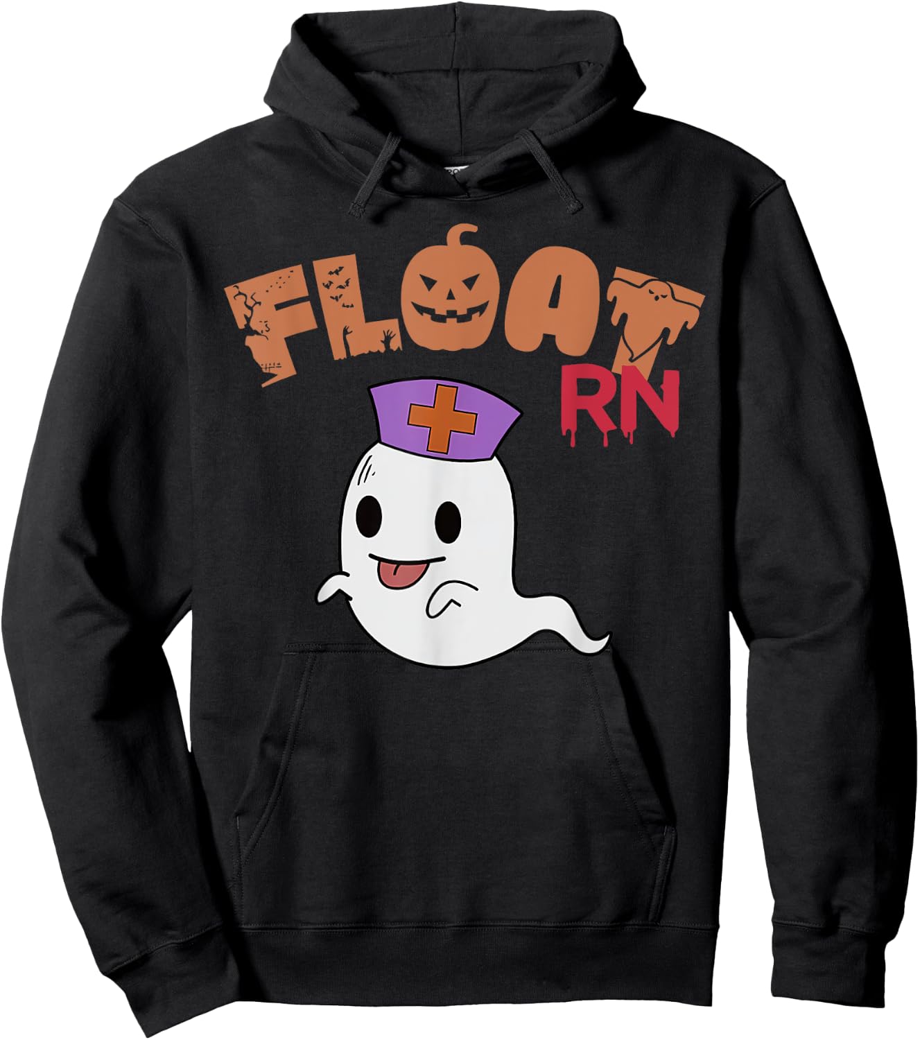 Float Nurse Ghost Boo Crew Halloween Nursing Float Pool RN Hoodie - Hoodie | Black