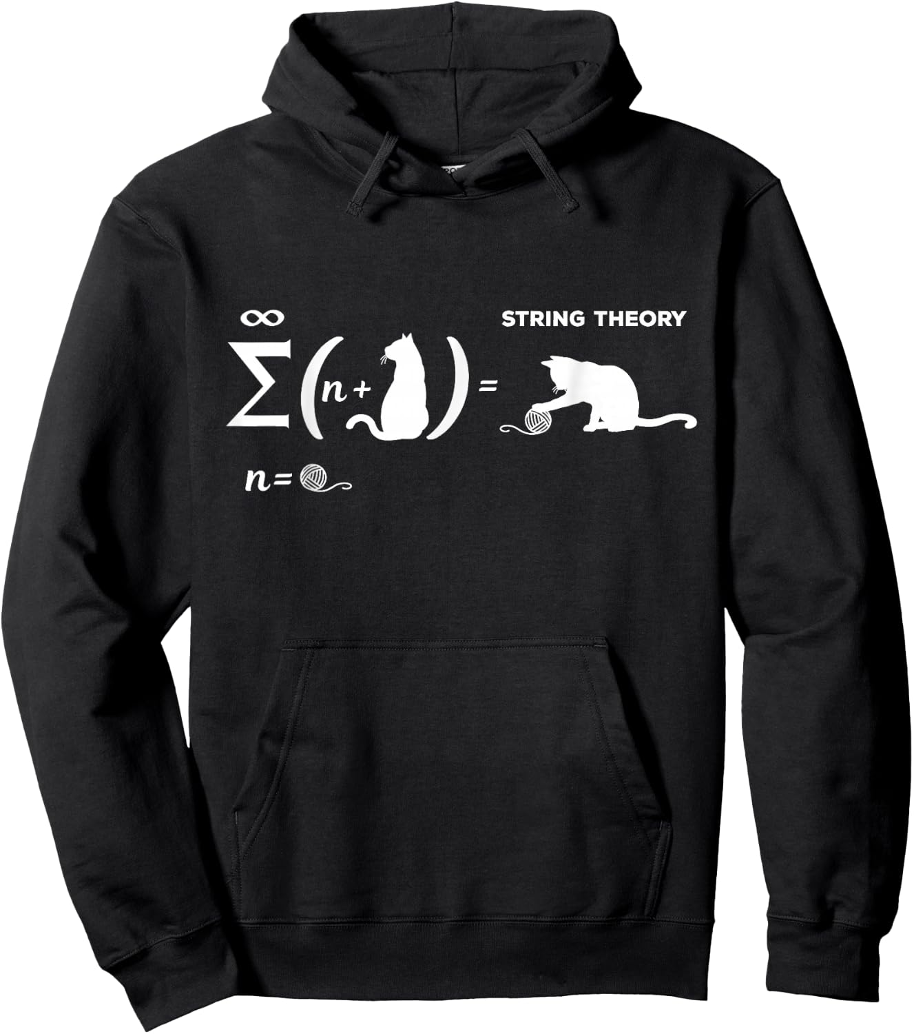 Schrödingers String Theory - Cat Physicist Quantum Mechanics Hoodie - Hoodie | Black