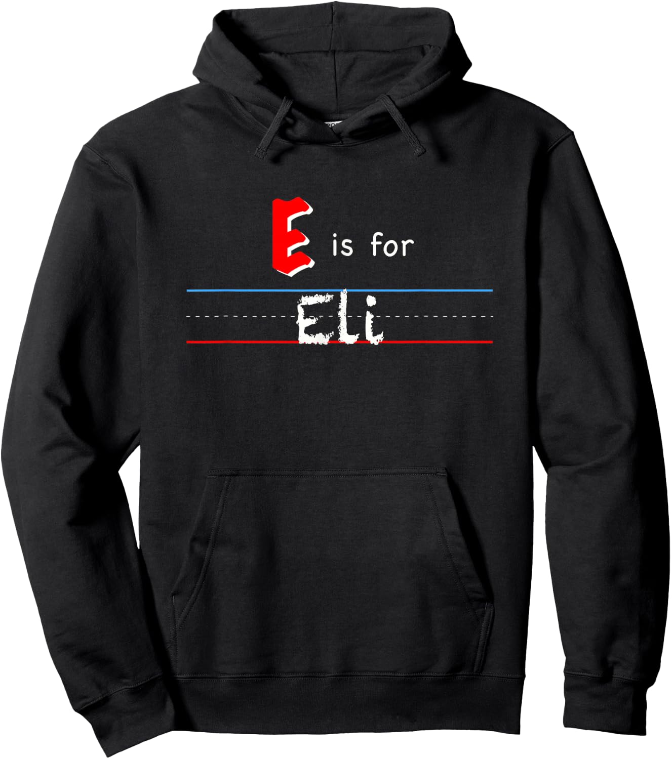 E Is For Eli, boys custom personalized name kids school Hoodie - Hoodie | Black