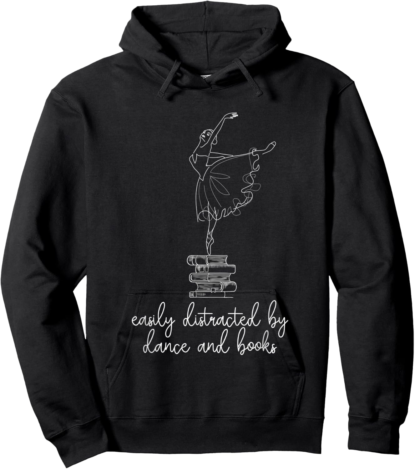 Easily Distracted By Dance And Books Ballet Dancer Hoodie - Hoodie | Black