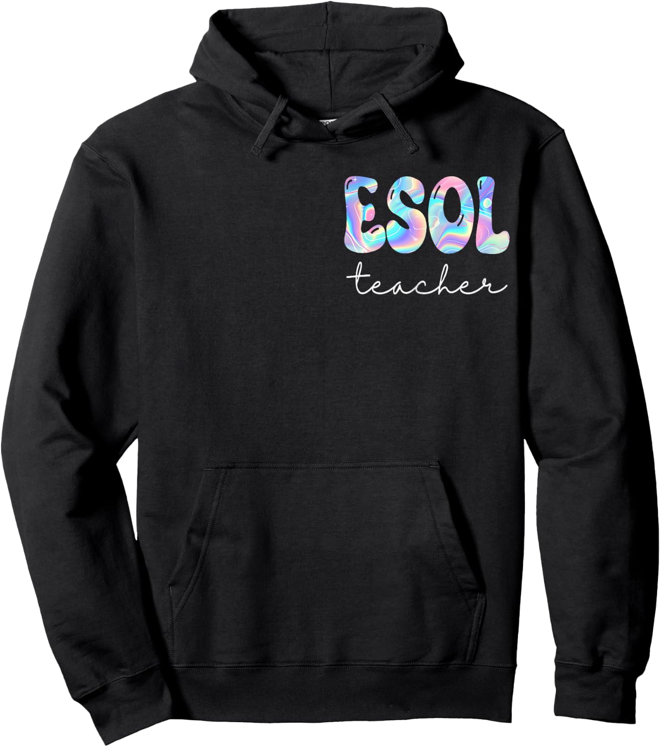 ESOL Teacher Groovy Back to School Cute Teachers Women Girl Hoodie - Hoodie | Black