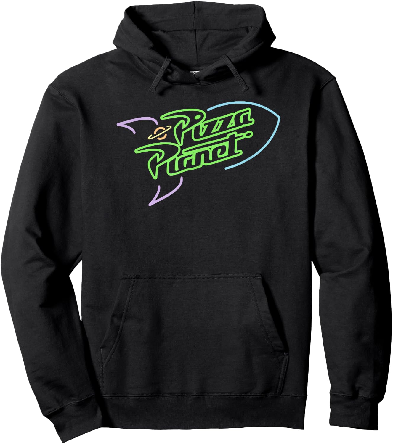 Disney Pixar Toy Story Pizza Planet Neon Spaceship Logo Hoodie - Hoodie | Black