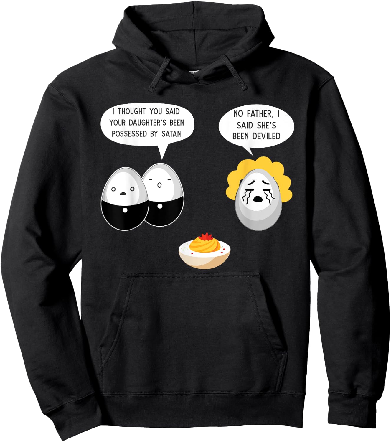 Deviled Eggs Lover Thanksgiving Food Server Deviled Eggs Hoodie - Hoodie | Black
