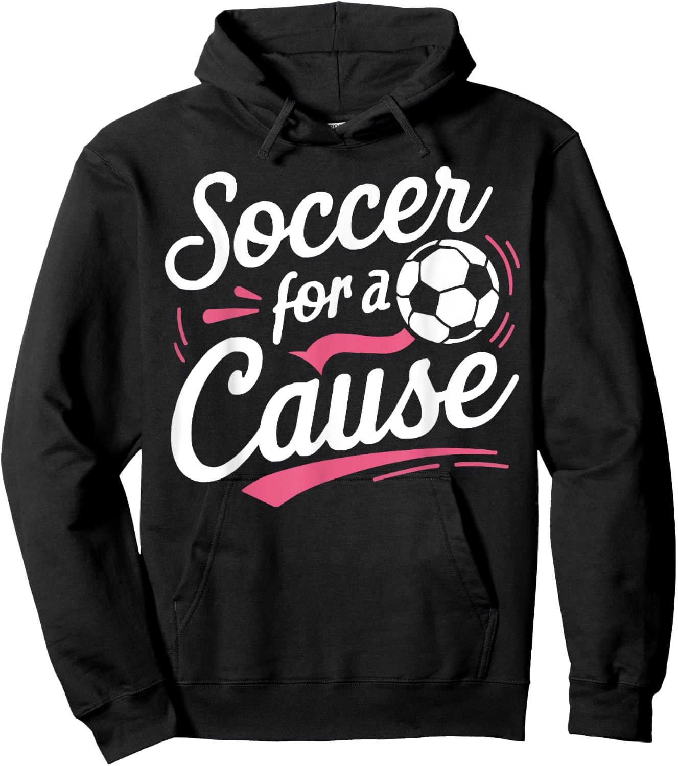Soccer Breast Cancer Awareness Month Pink Ribbon Hoodie - Hoodie | Black