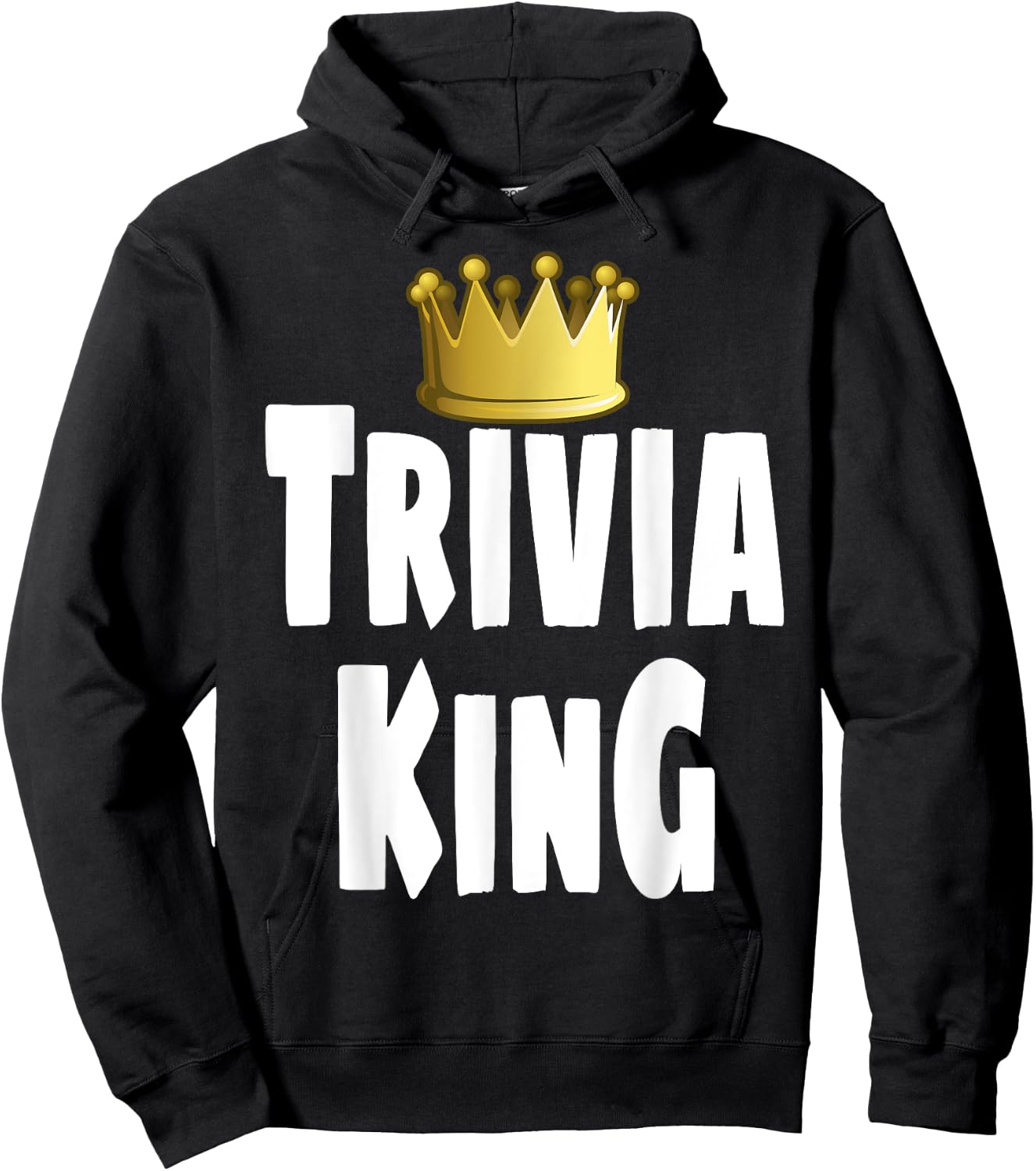 Funny Trivia King Night Game Player Lover Crown Winner Hoodie - Hoodie | Black