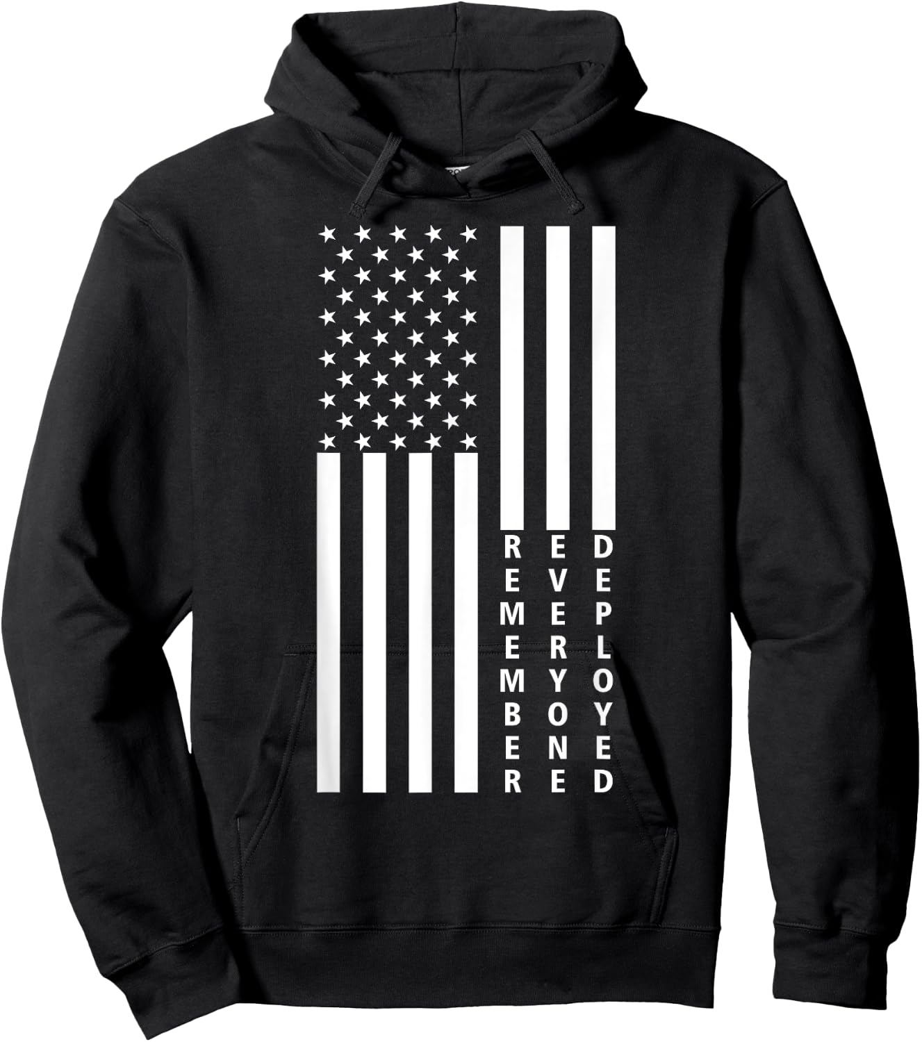 American Flag RED Friday Remember Everyone Deployed Military Women Kids Men Hoodie - Hoodie | Black