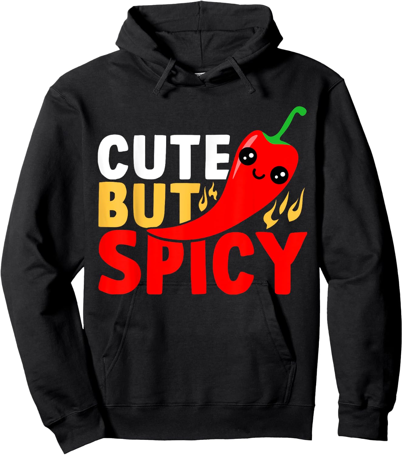 Kids Cute But Spicy Mexican Spicy Chili Boys Girls Hoodie - Hoodie | Black