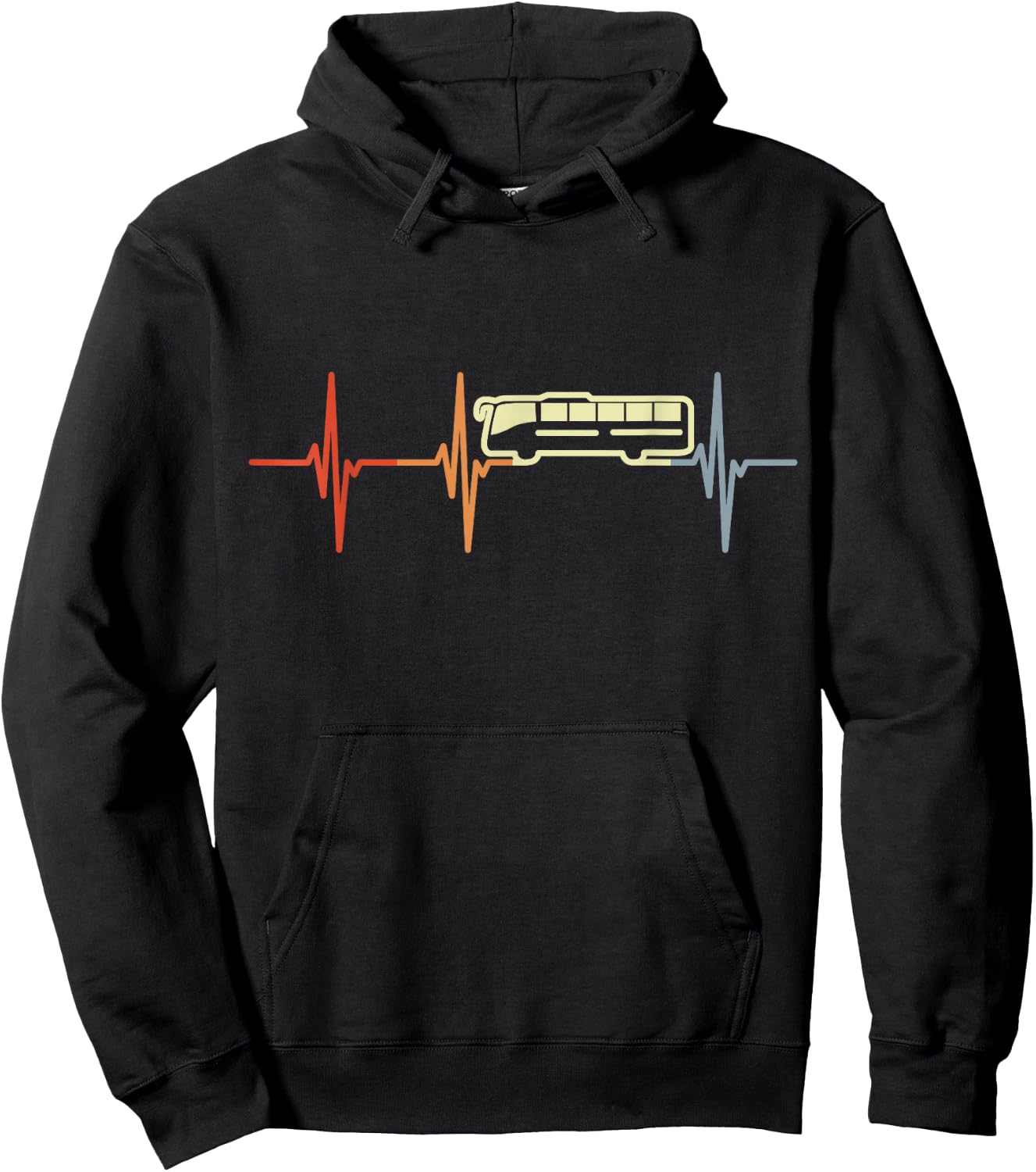 Bus Cardiogram Retro Transit Driver Hoodie - Hoodie | Black