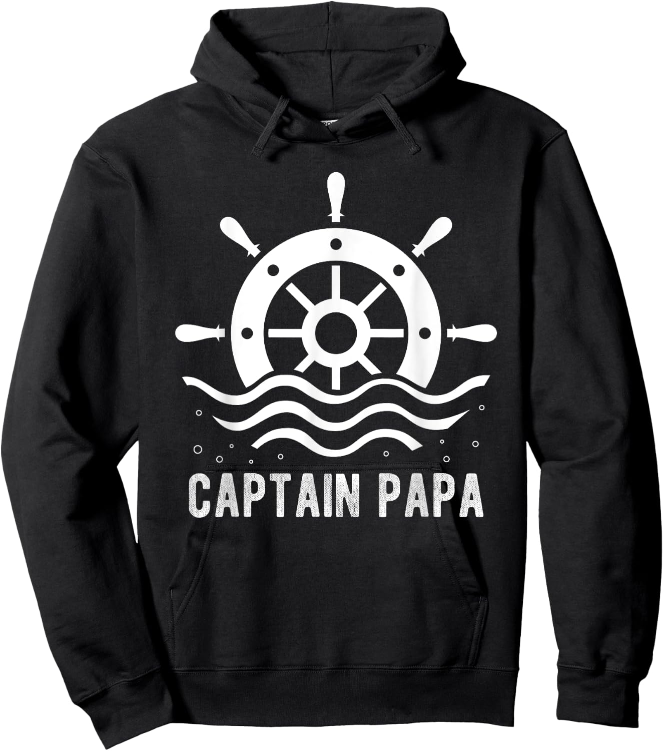 CAPTAIN PAPA Boating Father's Day Pontoon Captain Boat Lover Hoodie - Hoodie | Black