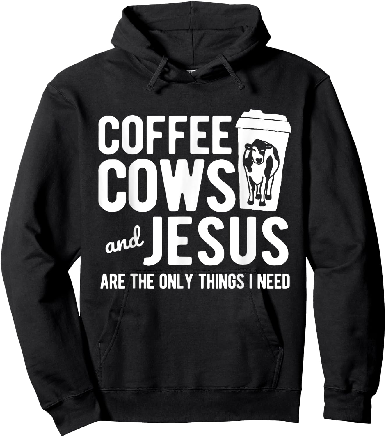 Only Things I Need Farming Farm Cow Hoodie - Hoodie | Black