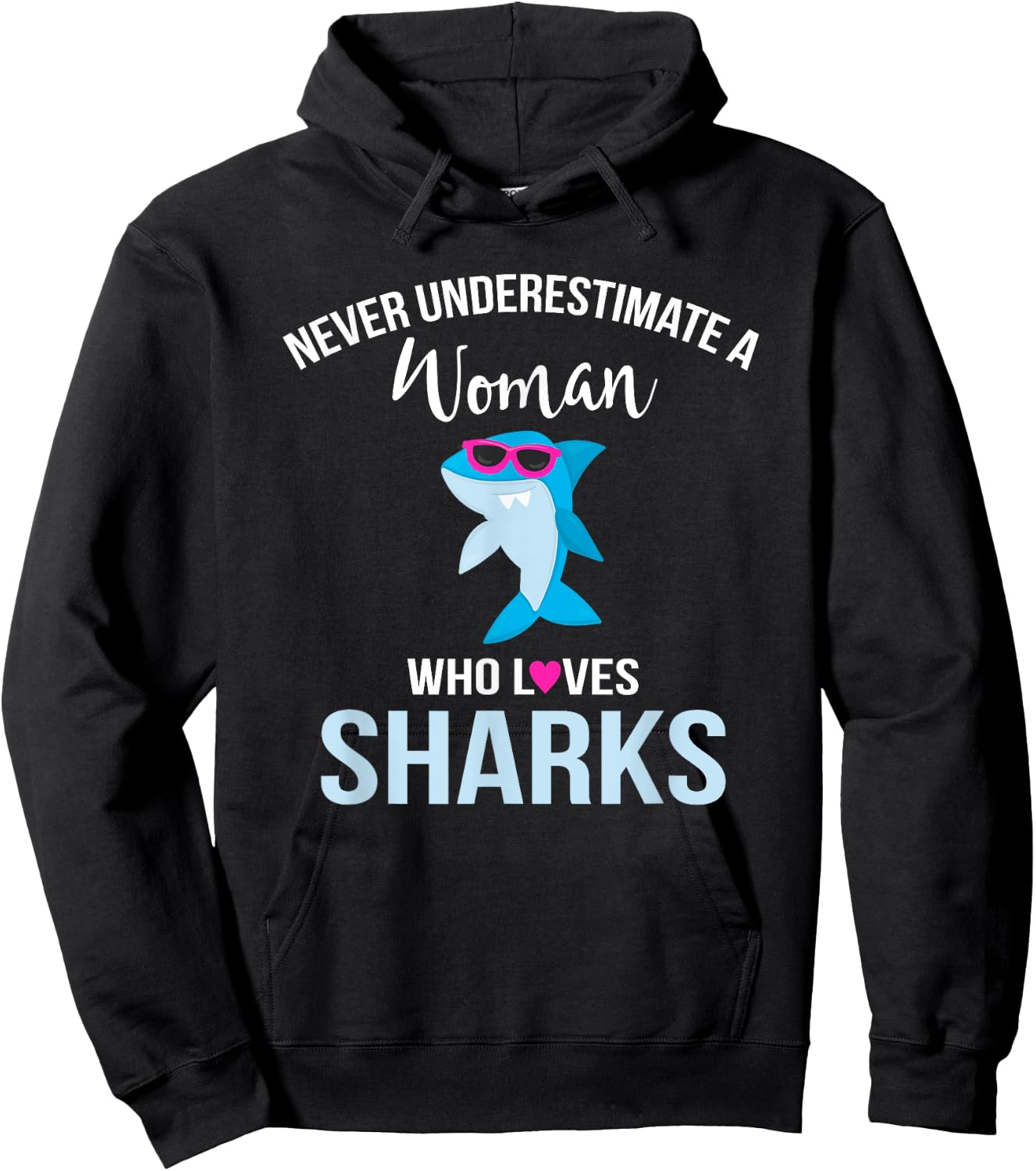 Shark Shirt Women Funny Shark Lover Graphic for Adult Hoodie - Hoodie | Black