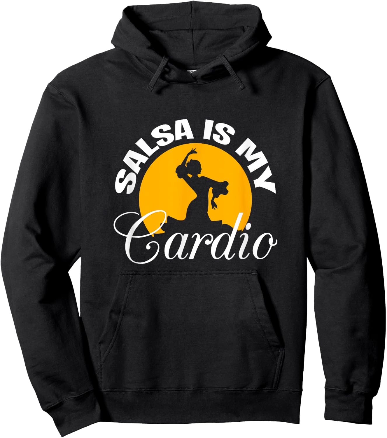 Salsa Is My Cardio Dance Silhouette Moonlight Hoodie - Hoodie | Black