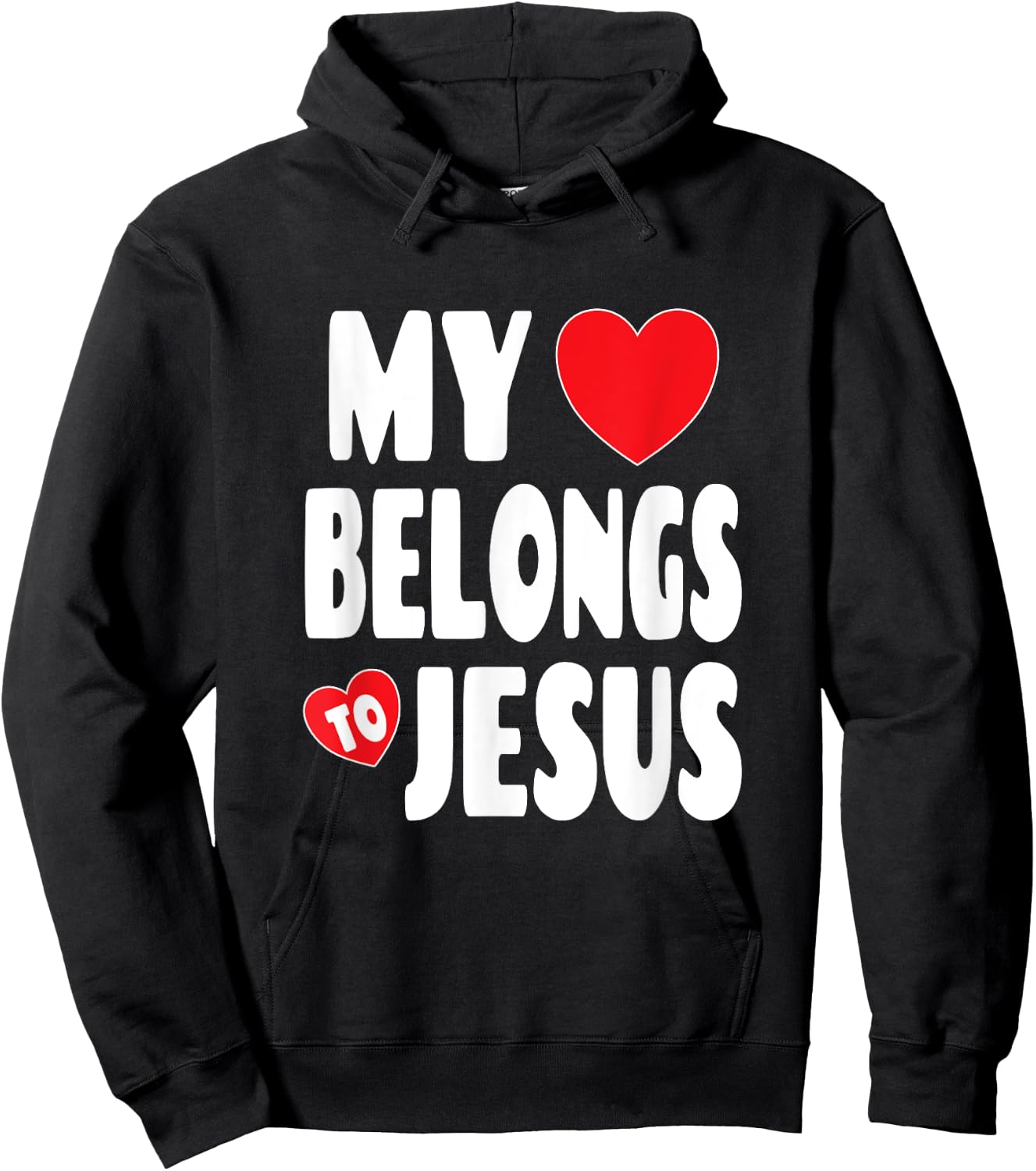 Christian Valentine Graphic Art - My Heart Belongs To Jesus Hoodie - Hoodie | Black
