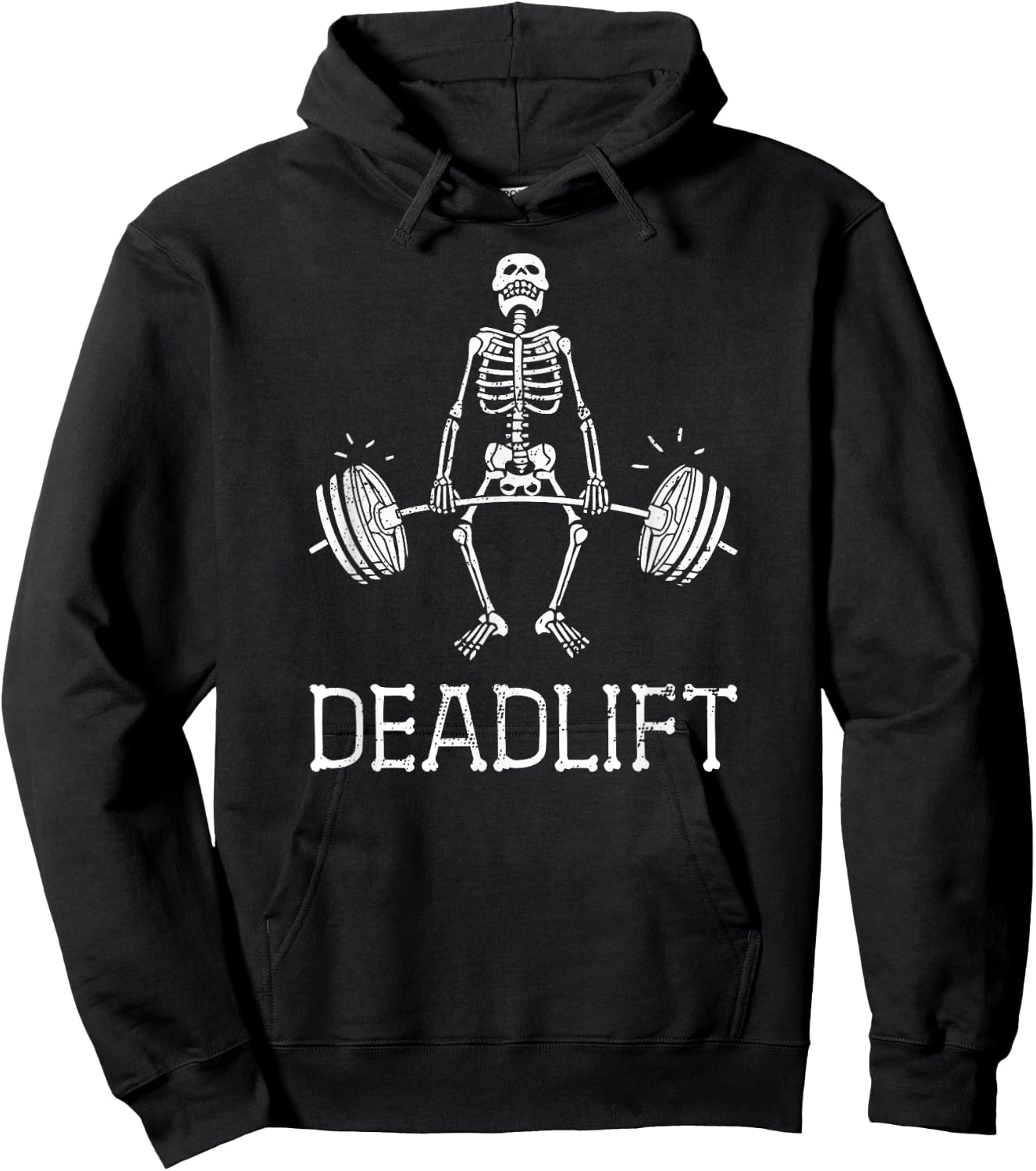 DEADLIFT Funny Halloween Skeleton Weight Lifting Workout Hoodie - Hoodie | Black