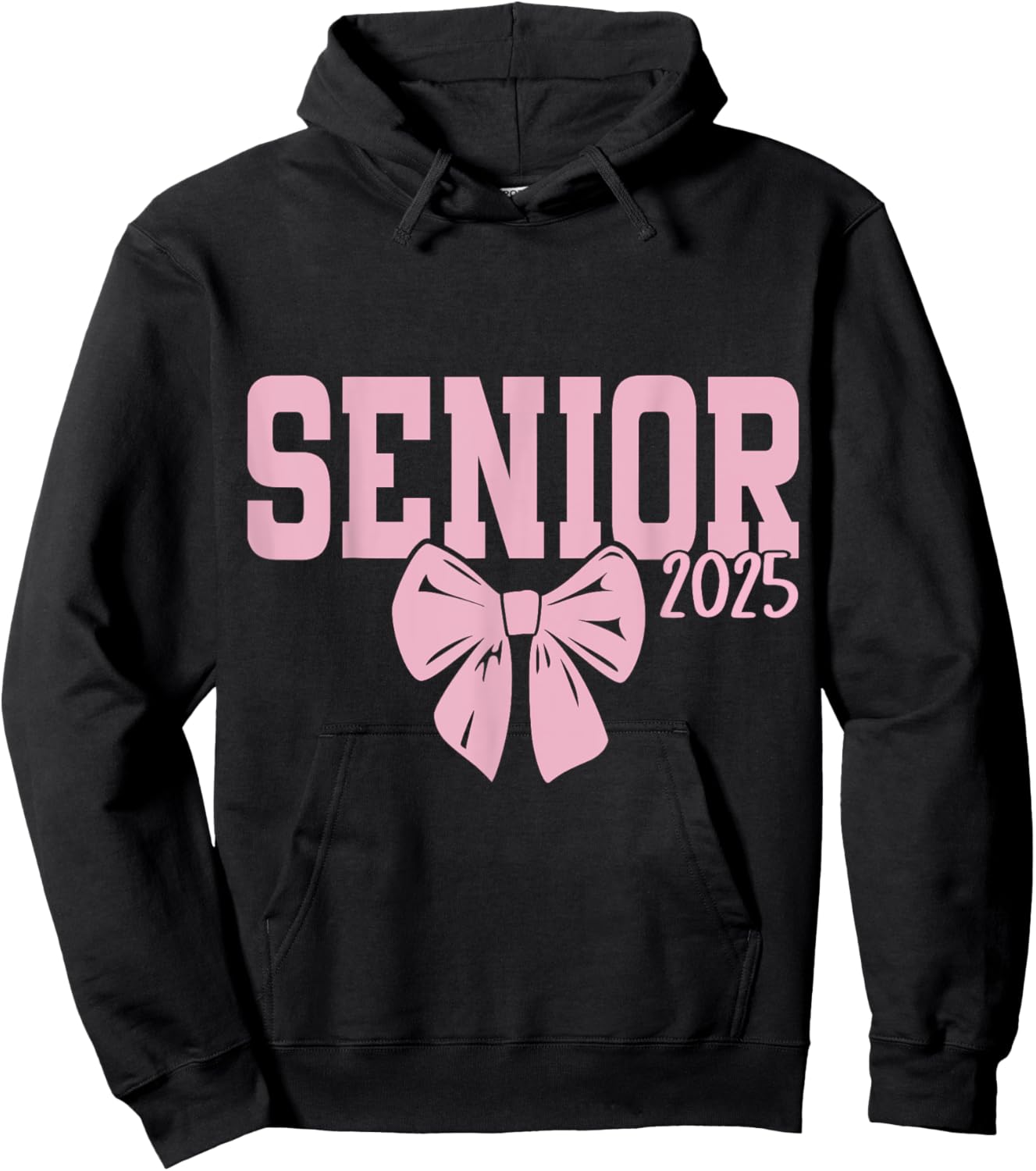 Senior 2025 pink coquette bow girls class of 2025 Hoodie - Hoodie | Black