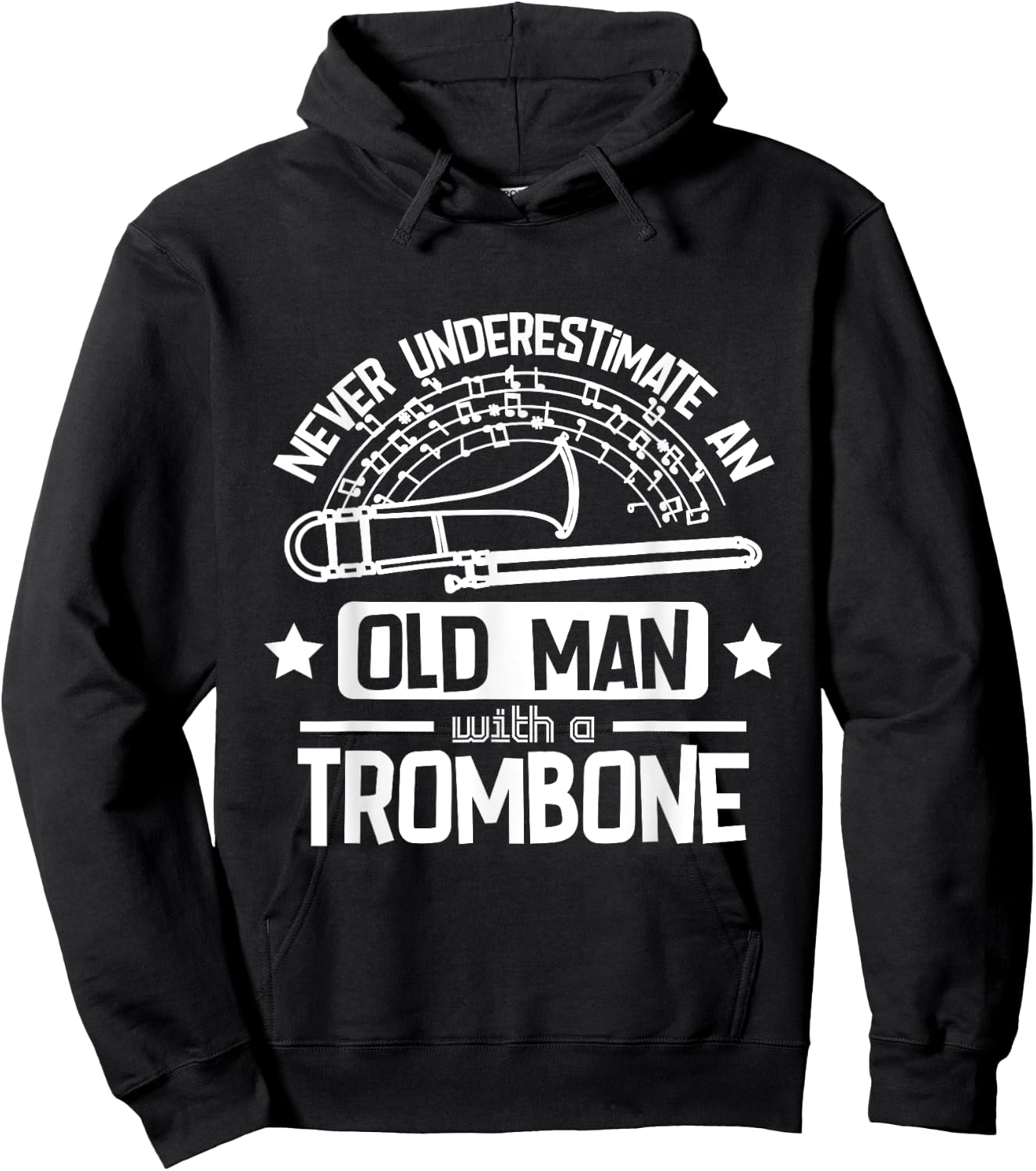 Never underestimate an old man with a trombone Hoodie - Hoodie | Black