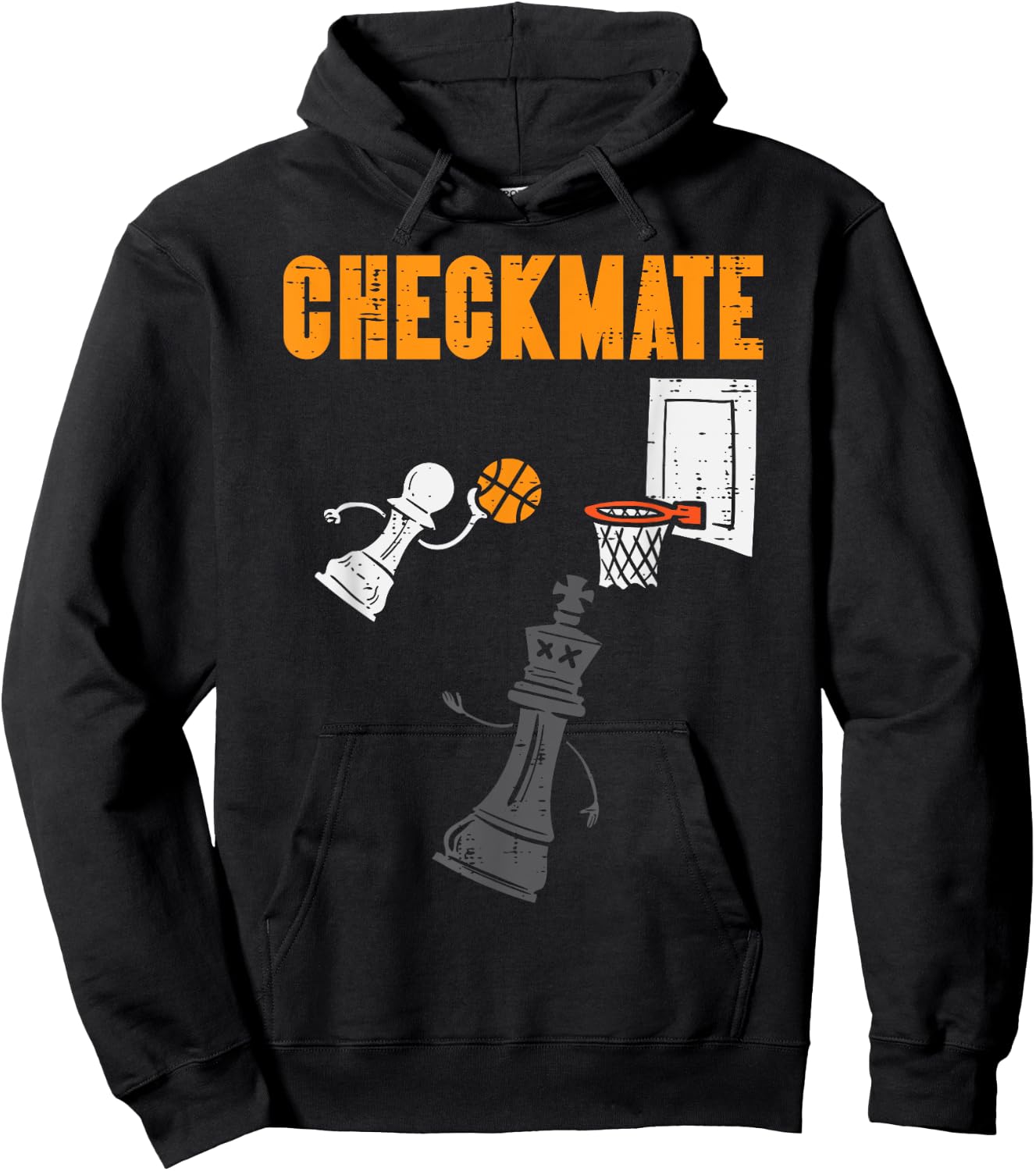 Checkmate Pawn Basketball Dunk On King Chess Game Player Hoodie - Hoodie | Black