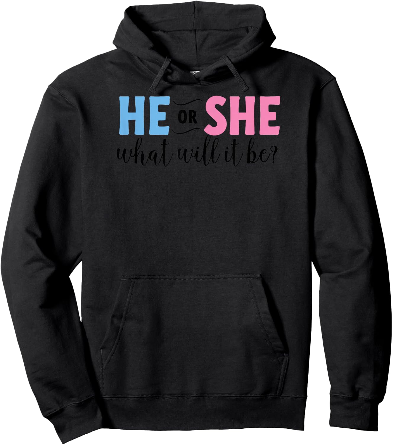 He or She What Will It Be Gender Reveal Shirt Toddler Kids Hoodie - Hoodie | Black