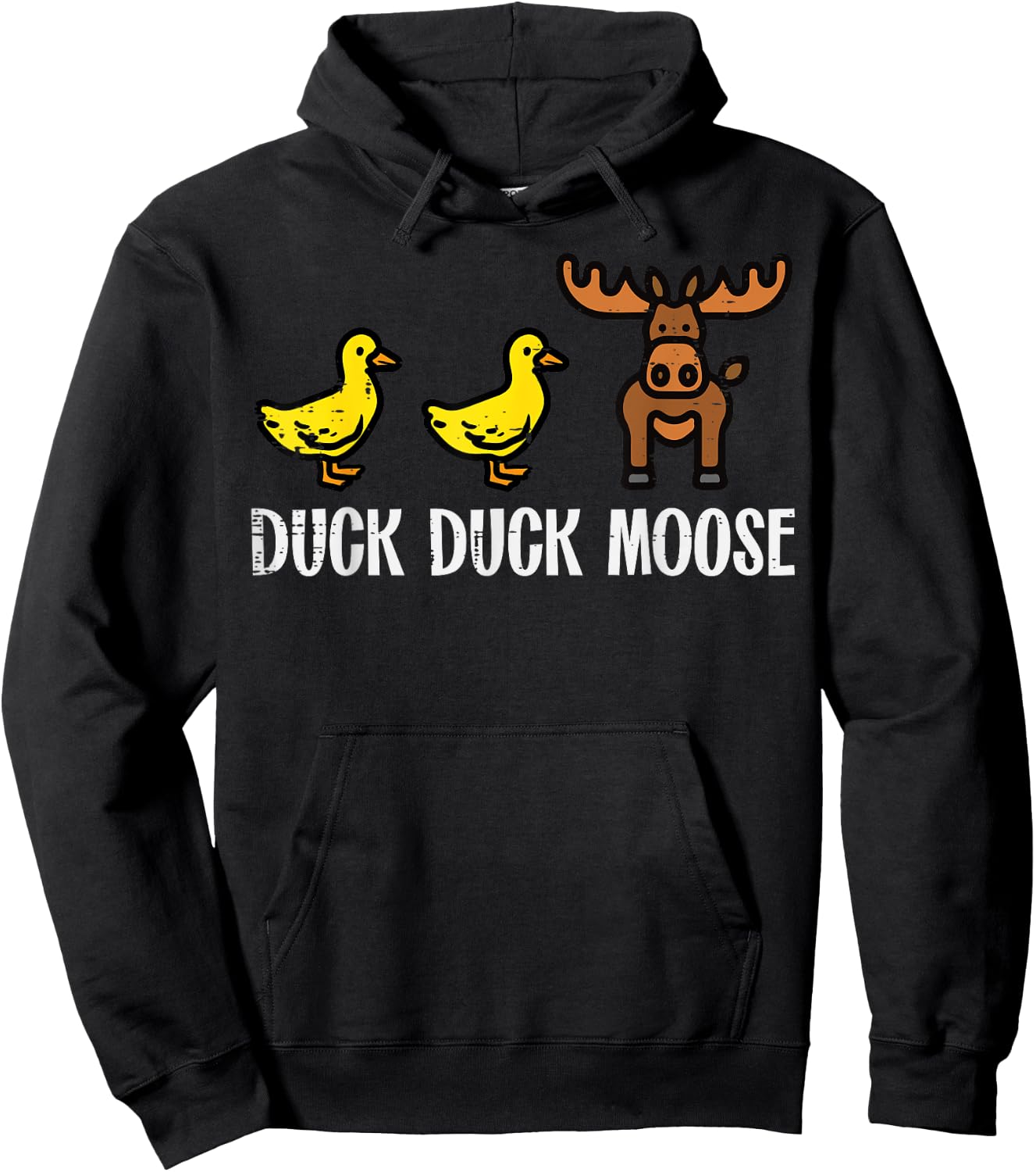 Duck Duck Moose Funny Game Pun Boys Girls Kids Toddler Women Hoodie - Hoodie | Black