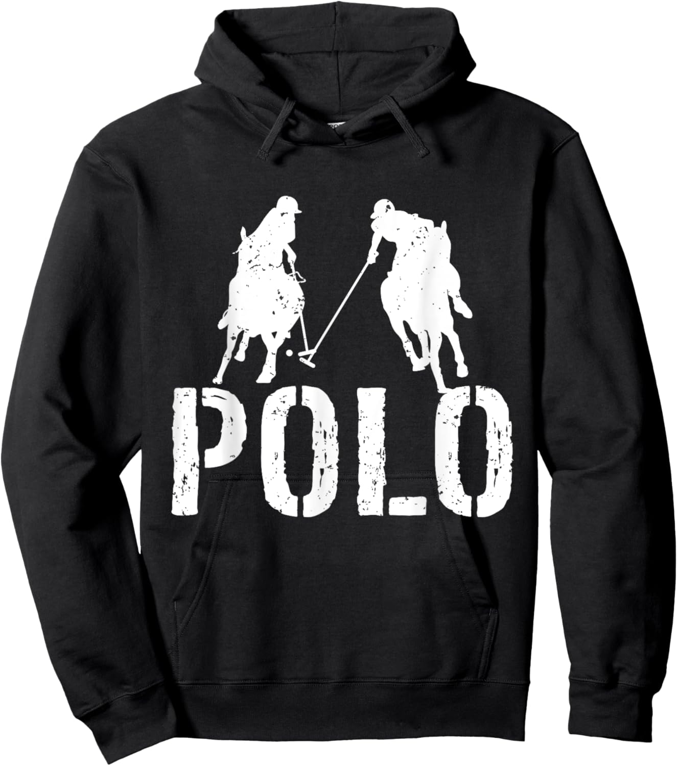 Polo Players Horseback Riding Horse Equestrian Sports Hoodie - Hoodie | Black
