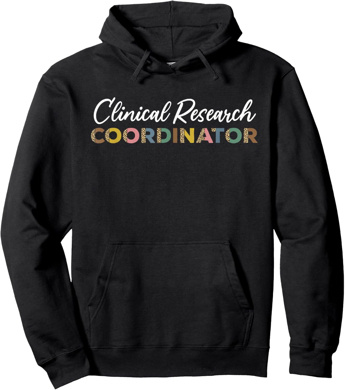 Clinical Research Coordinator Leopard Pattern Apparel Hoodie - Hoodie | Black