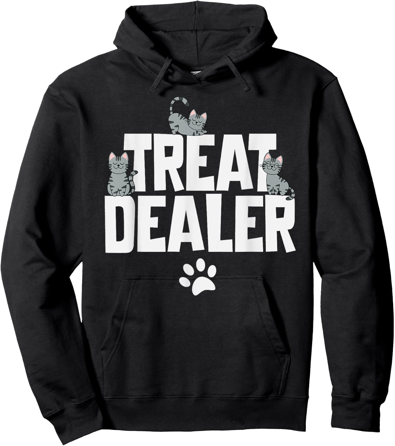Cat Treat Dealer Funny Cat Owner Mom Dad Cats Sitting Hoodie - Hoodie | Black