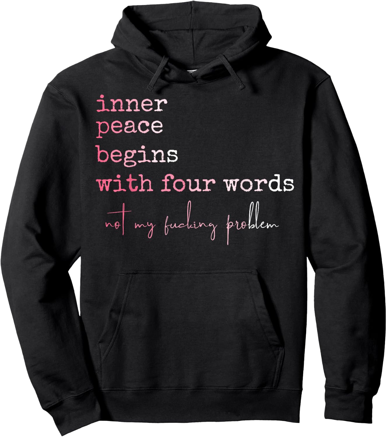 Funny Inner Peace Stars With Four Words Hoodie - Hoodie | Black