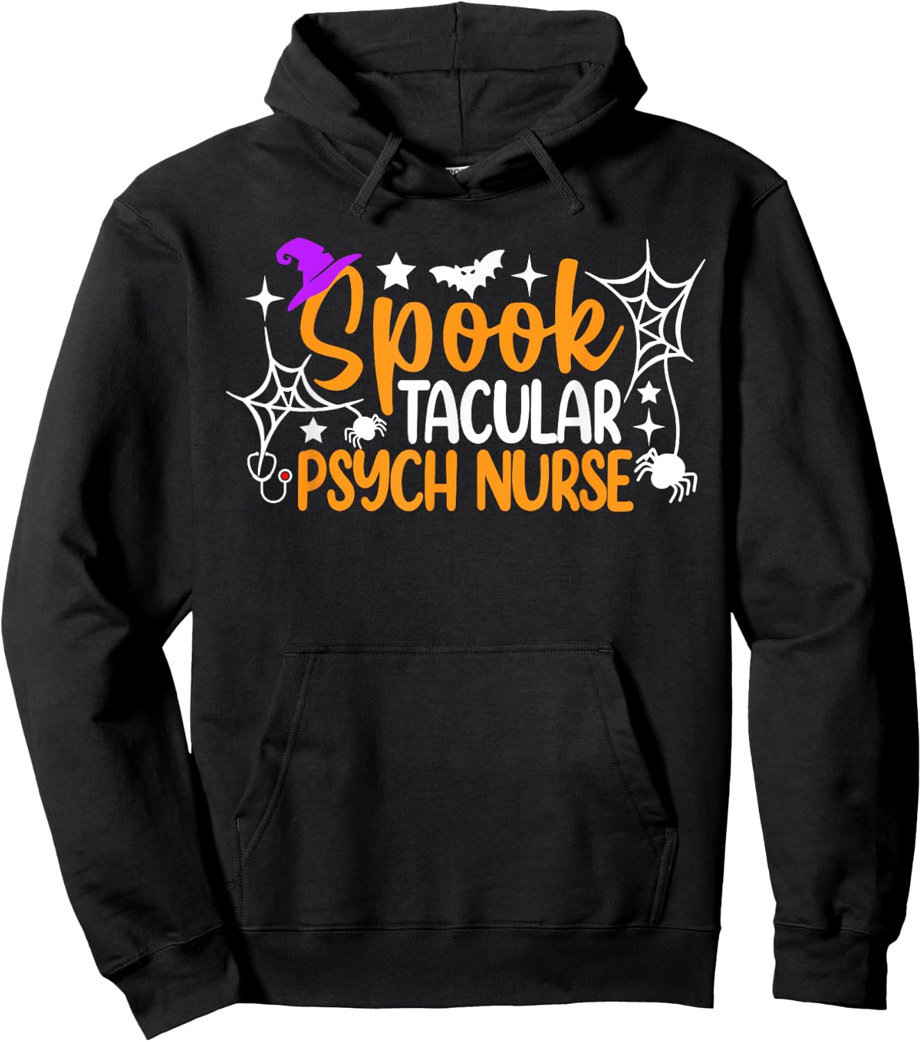 Spooktacular Psych Nurse Funny Halloween Costume Hoodie - Hoodie | Black