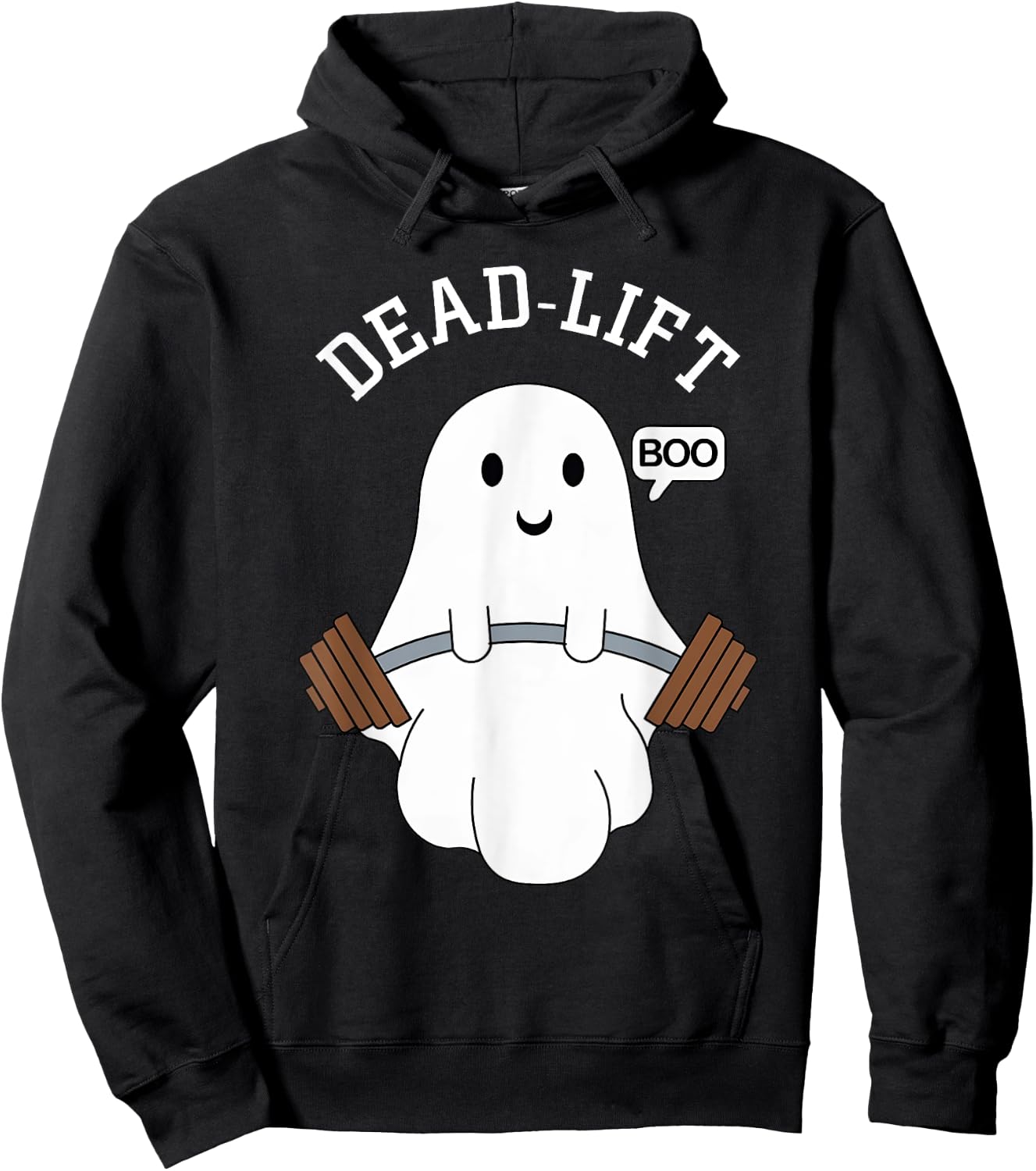 Dead Lift Funny Ghost Gymer Halloween Weight Lifting Workout Hoodie - Hoodie | Black