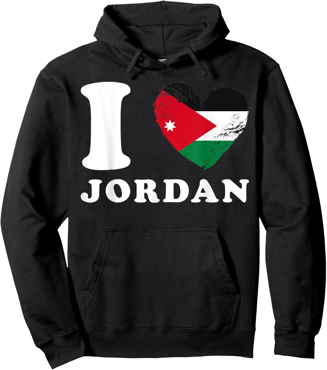 I Love Jordan - Heart Flag Jordan Hoodie - Hoodie | Black