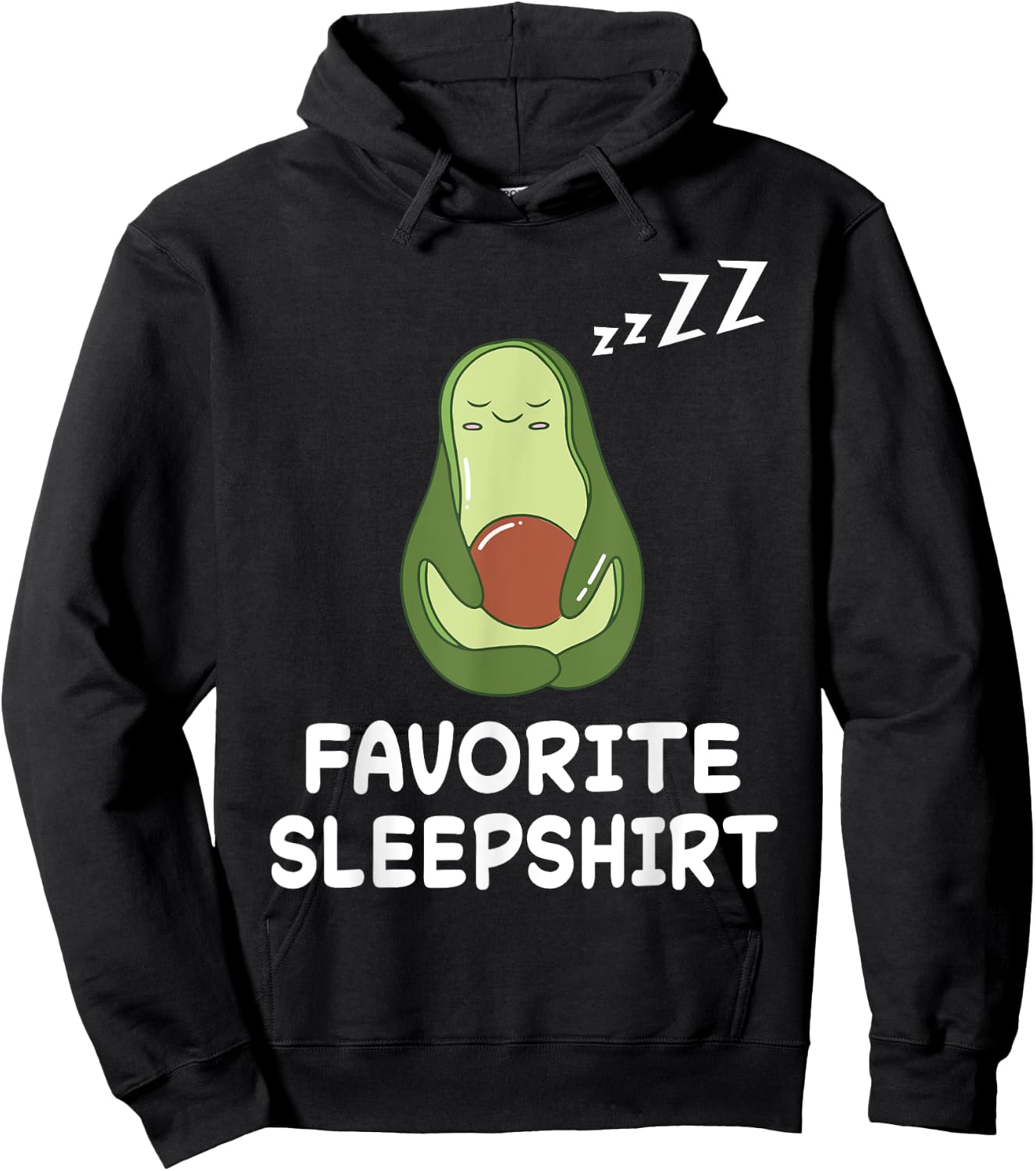 Avocado Avocados Nap Sleeping Sleep Pajama Nightgown Hoodie - Hoodie | Black