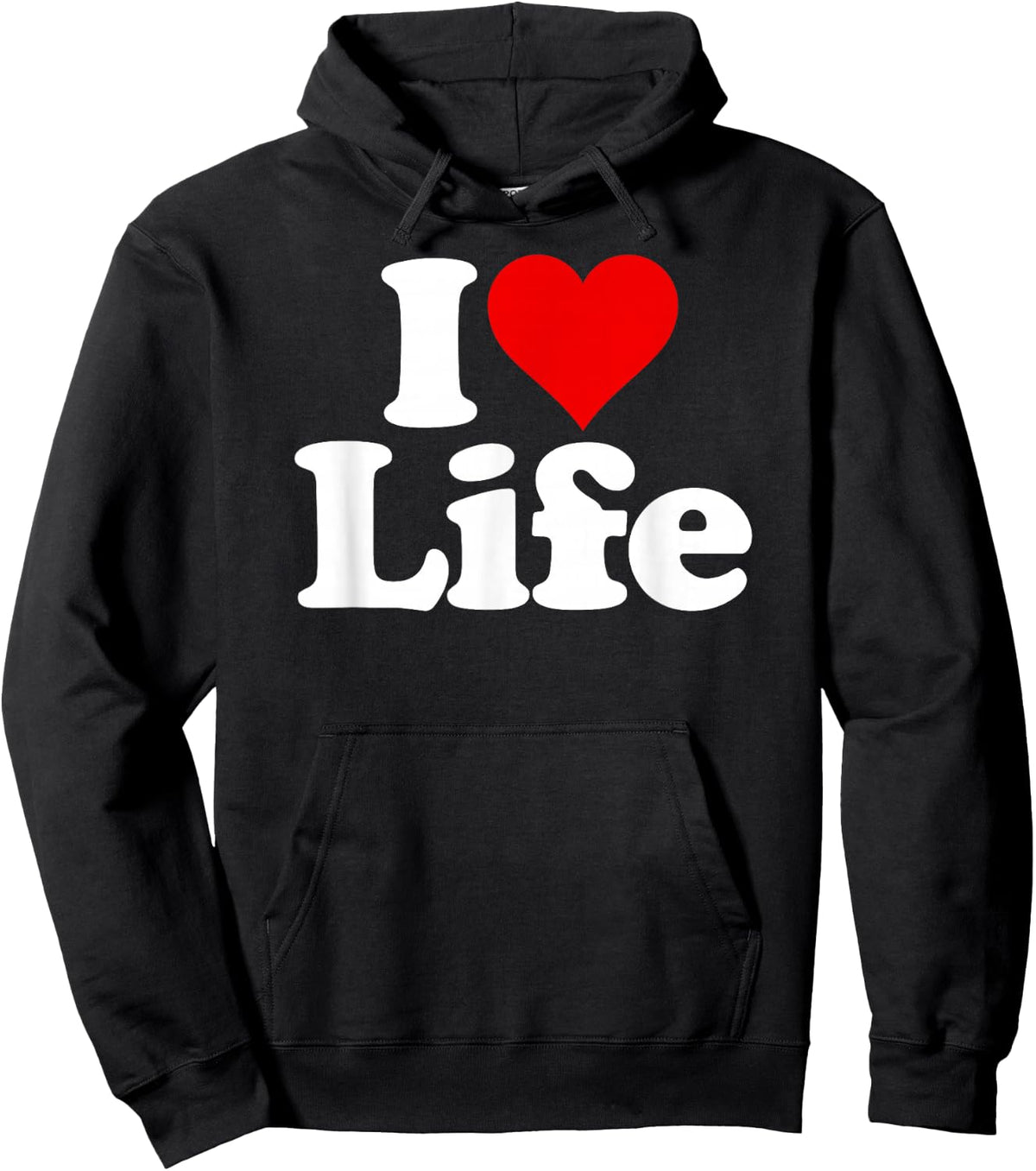 I Love Heart Life Living Hoodie - Hoodie | Black