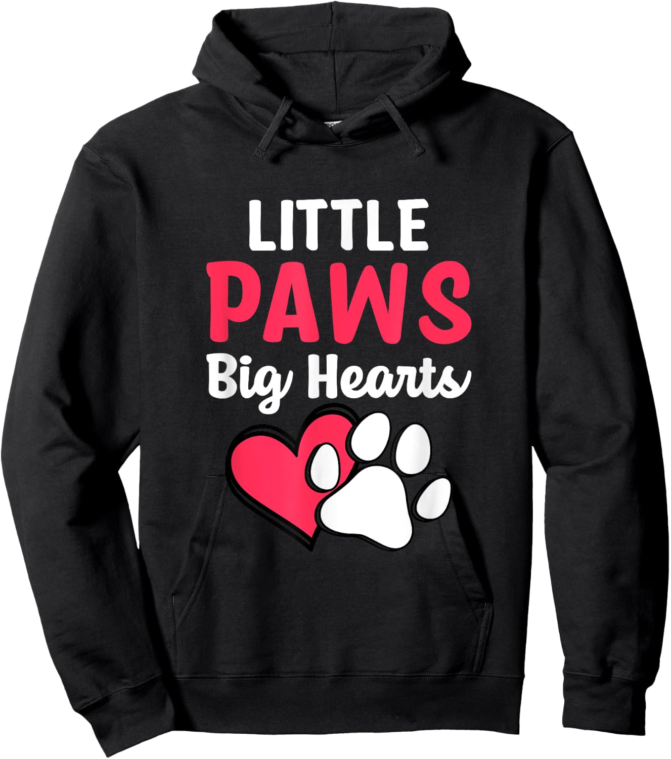 Little Paws Big Hearts Poodle Paw Print Hoodie - Hoodie | Black