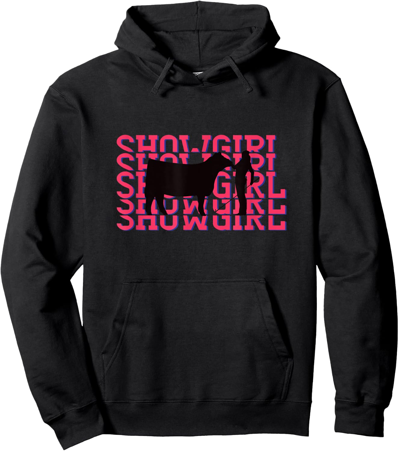 Showgirl Livestock Cattle Showing - Fun Show Cattle Hoodie - Hoodie | Black