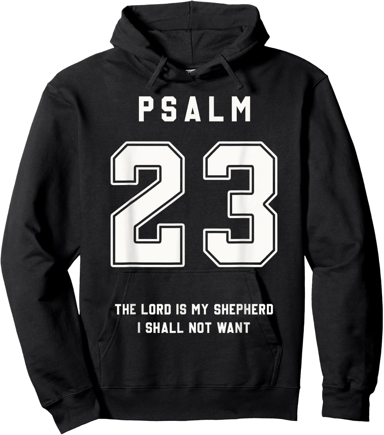 Psalm 23 Bible Verse Team Sports Jersey Christian Hoodie - Hoodie | Black