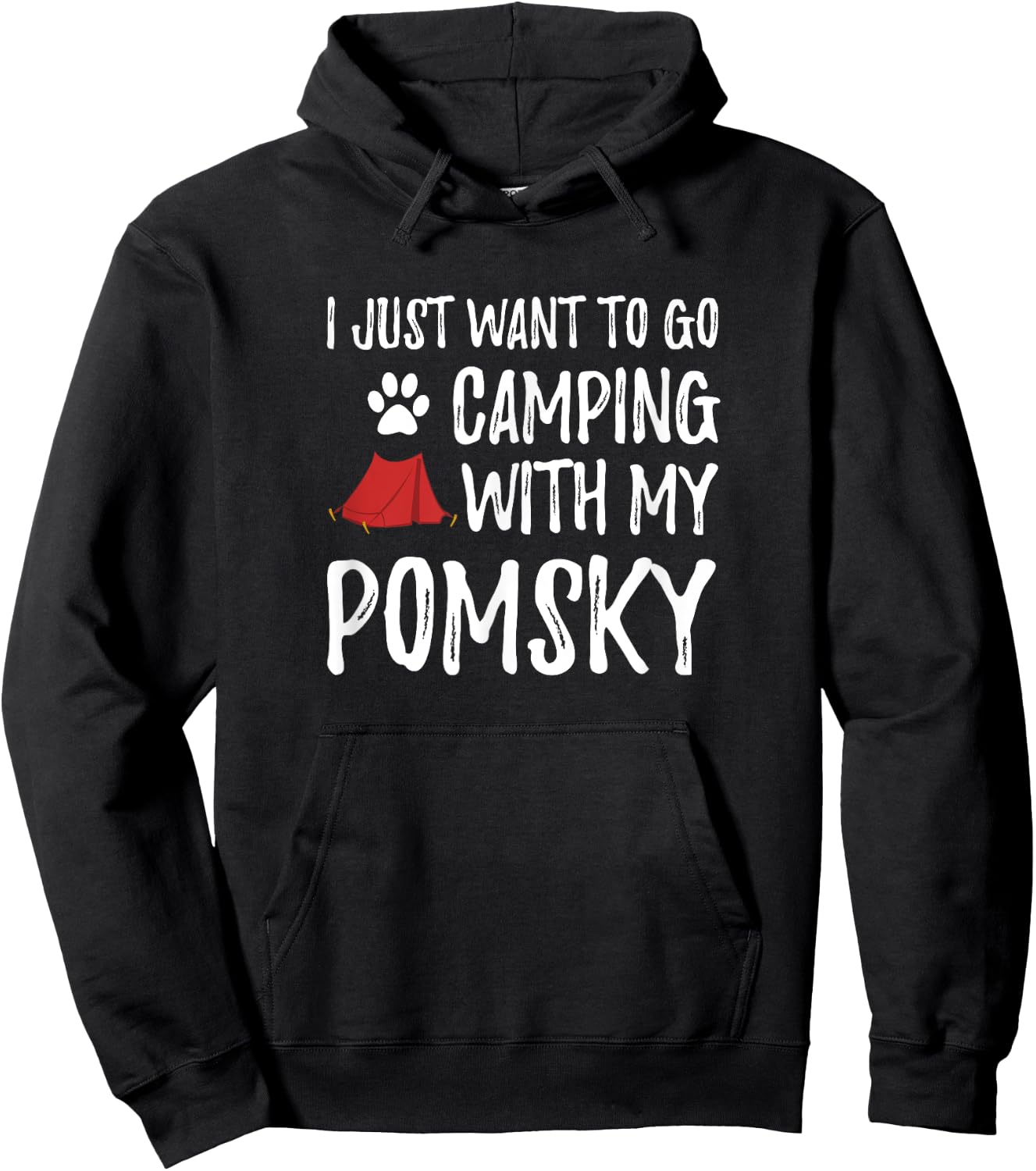 Camping Pomsky Shirt for Funny Dog Mom or Dog Dad Camper Men Women Kids Hoodie - Hoodie | Black