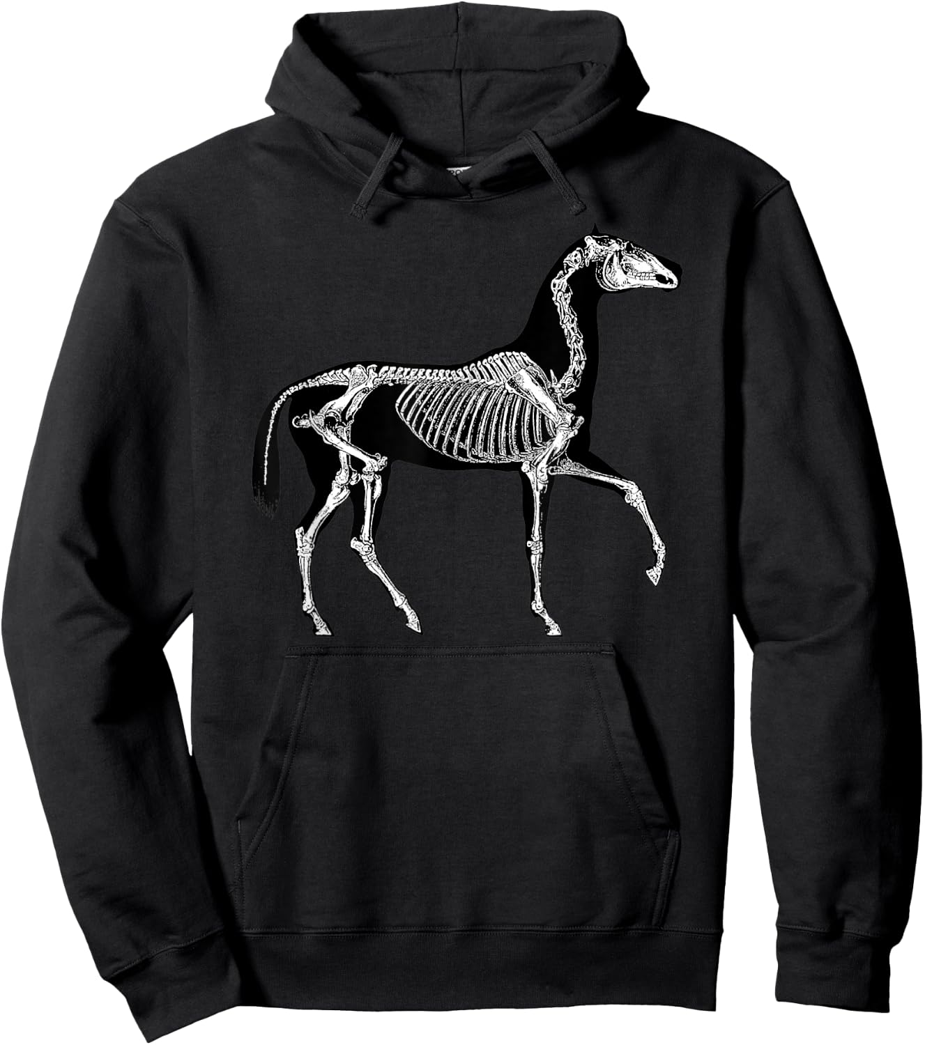 Horse Skeleton Halloween Skeletal Anatomy Hoodie - Hoodie | Black