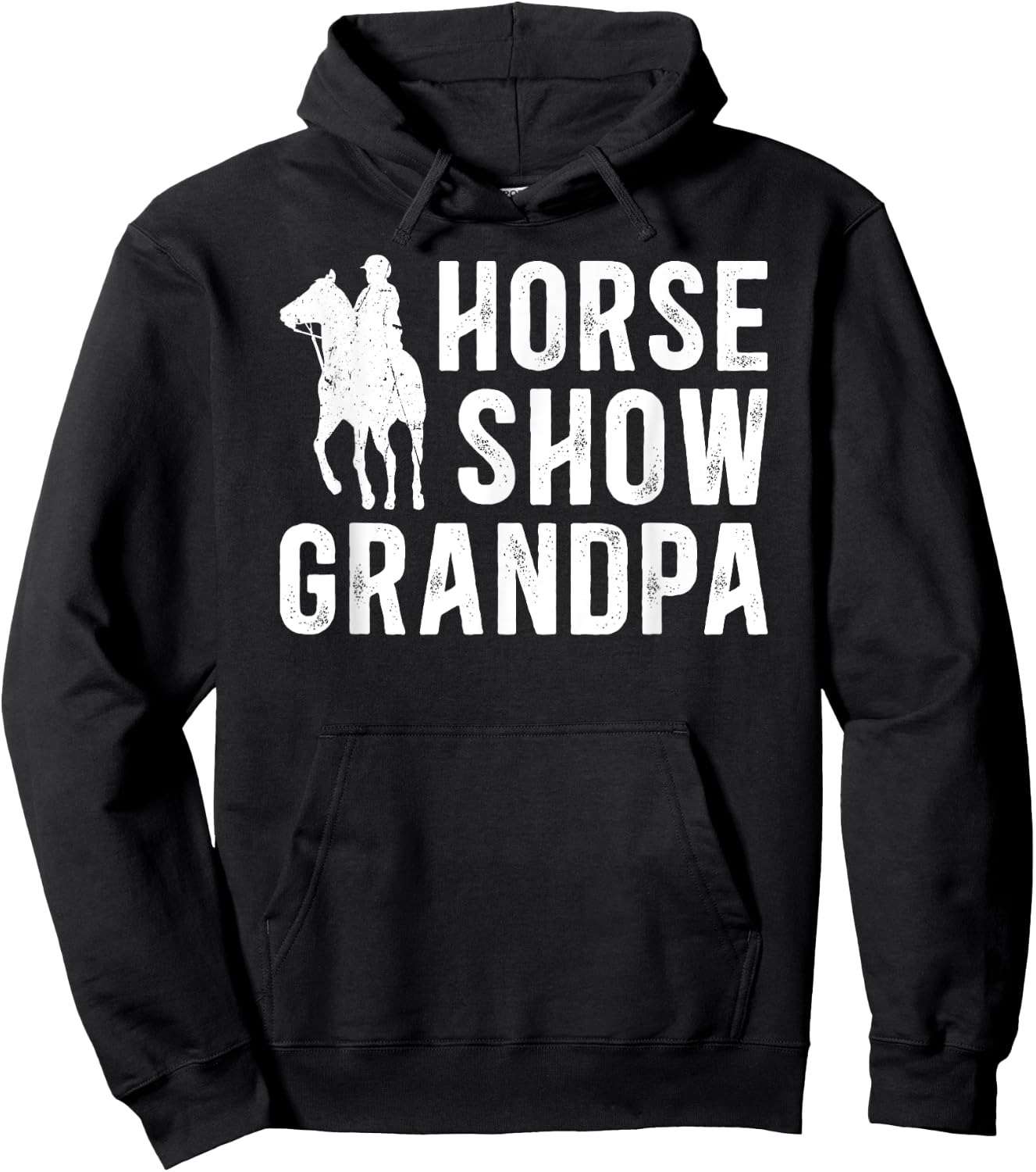 Horse Show Grandpa Equestrian Grandpa Horse Show Grandfather Hoodie - Hoodie | Black