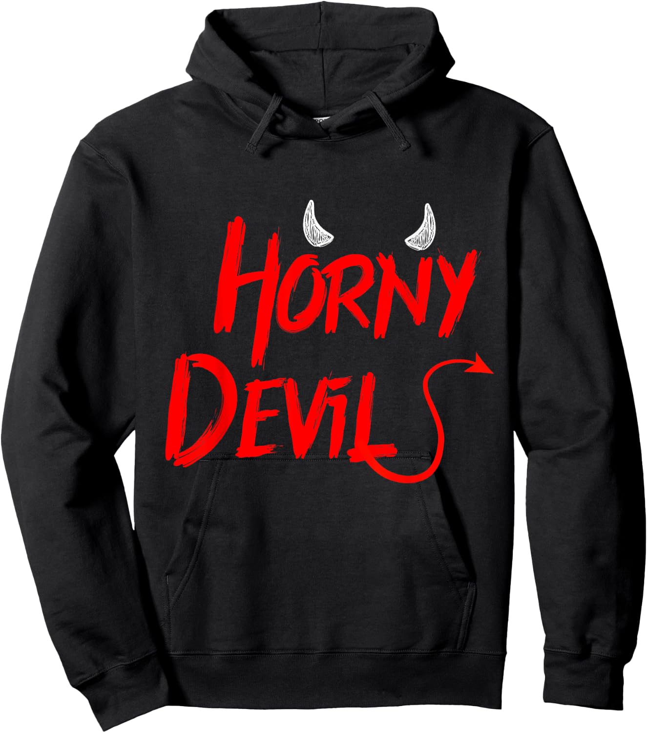 Funny Halloween Costume Horny Devil Hoodie - Hoodie | Black