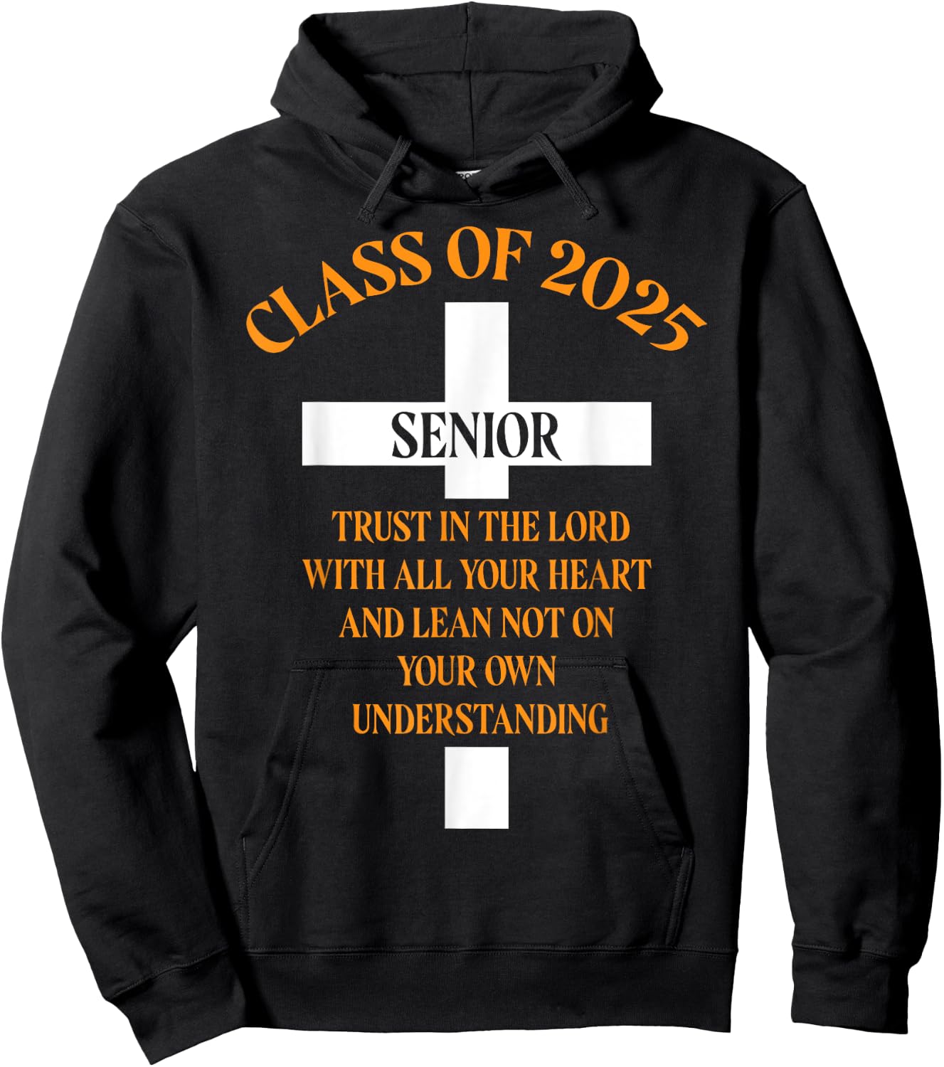 Senior Class of 2025 Cross Graduation Faith in God Hoodie - Hoodie | Black