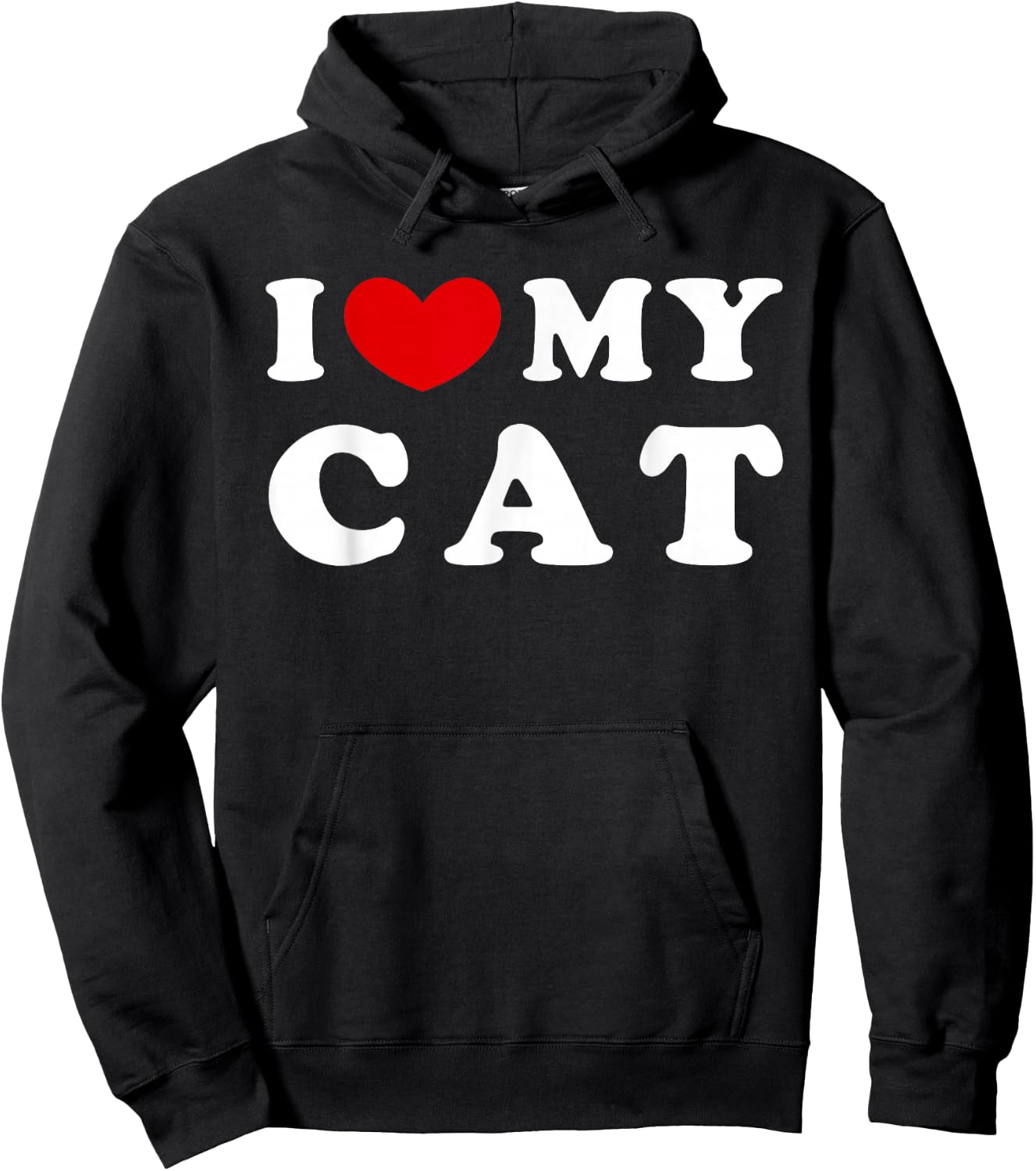 I Love My Cat, I Heart My Cat Hoodie - Hoodie | Black