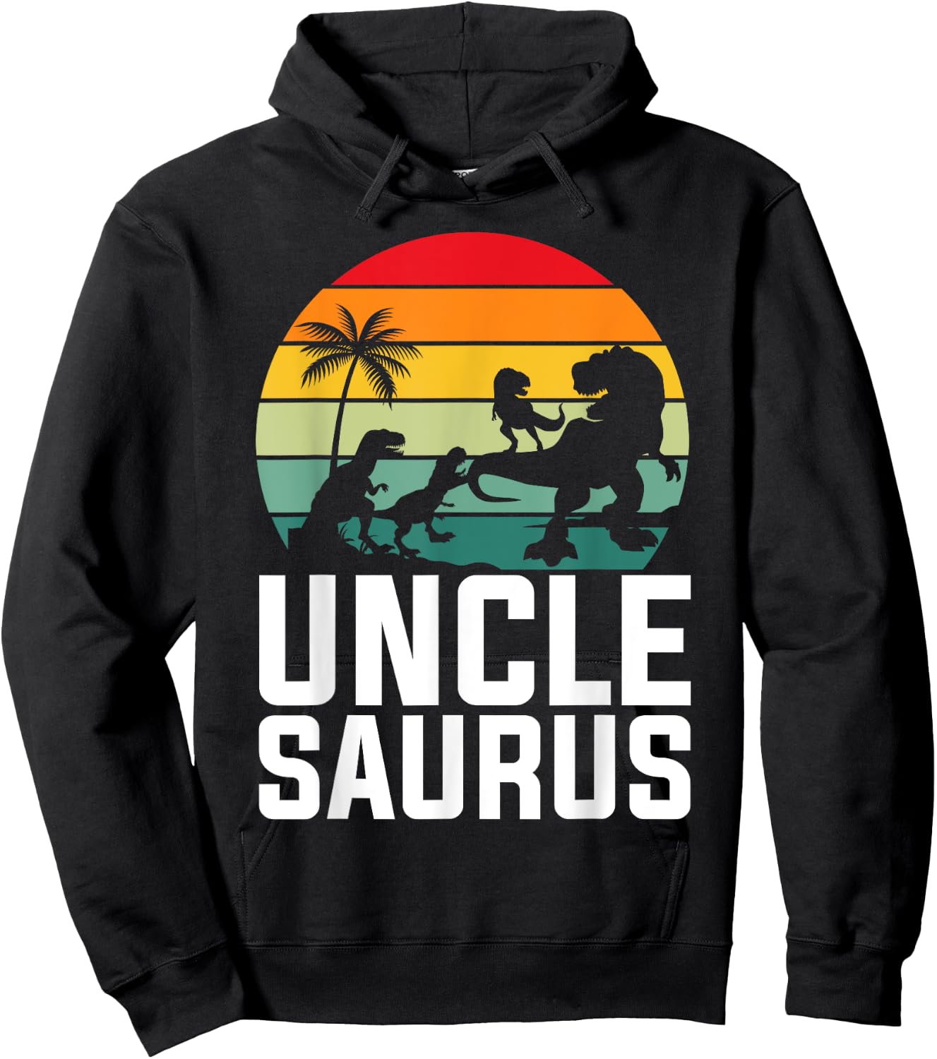 T-rex Uncle Apparel, Unclesaurus 3 Kids Fathers Day Dinosaur Hoodie - Hoodie | Black