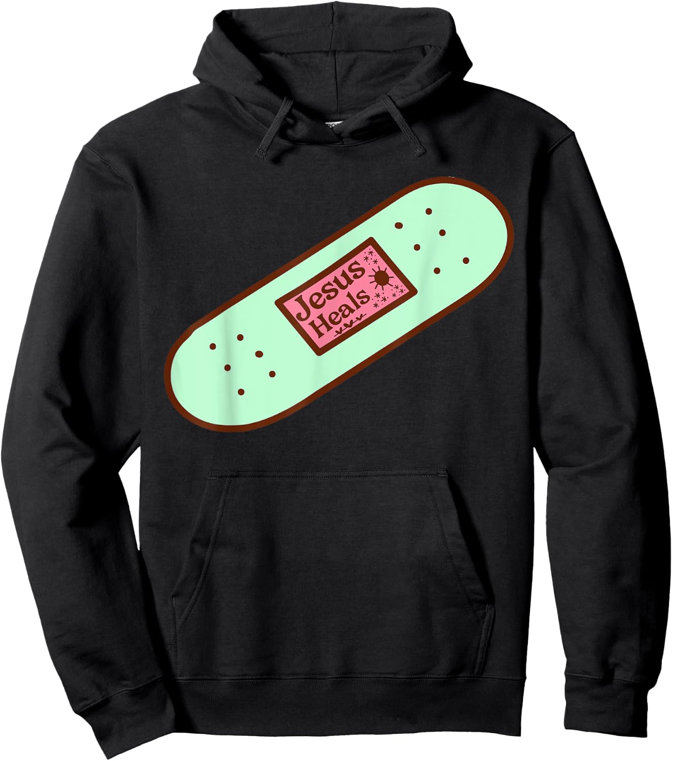 Funny Jesus Heals God Promises Christian Band-aid Prayer Hoodie - Hoodie | Black