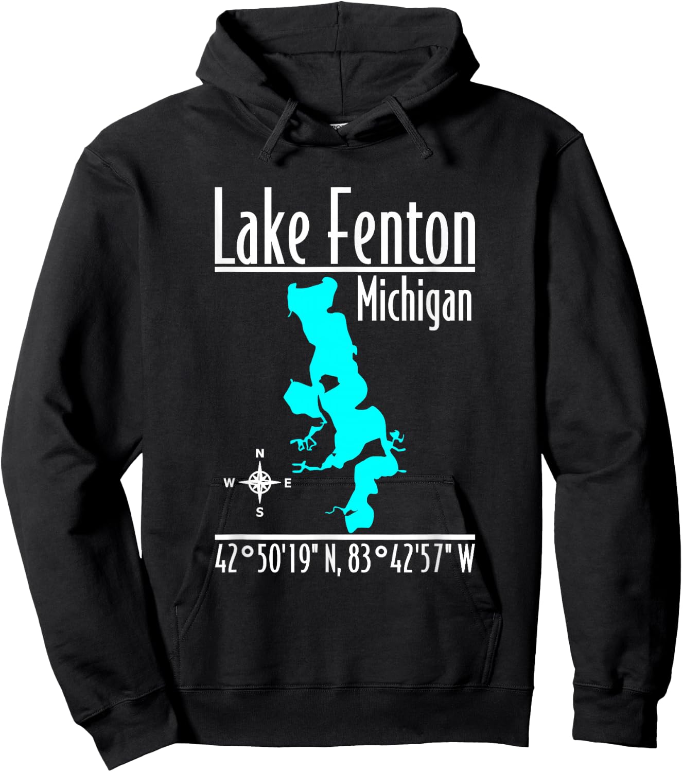 Modern Lake Fenton - Michigan Hoodie - Hoodie | Black