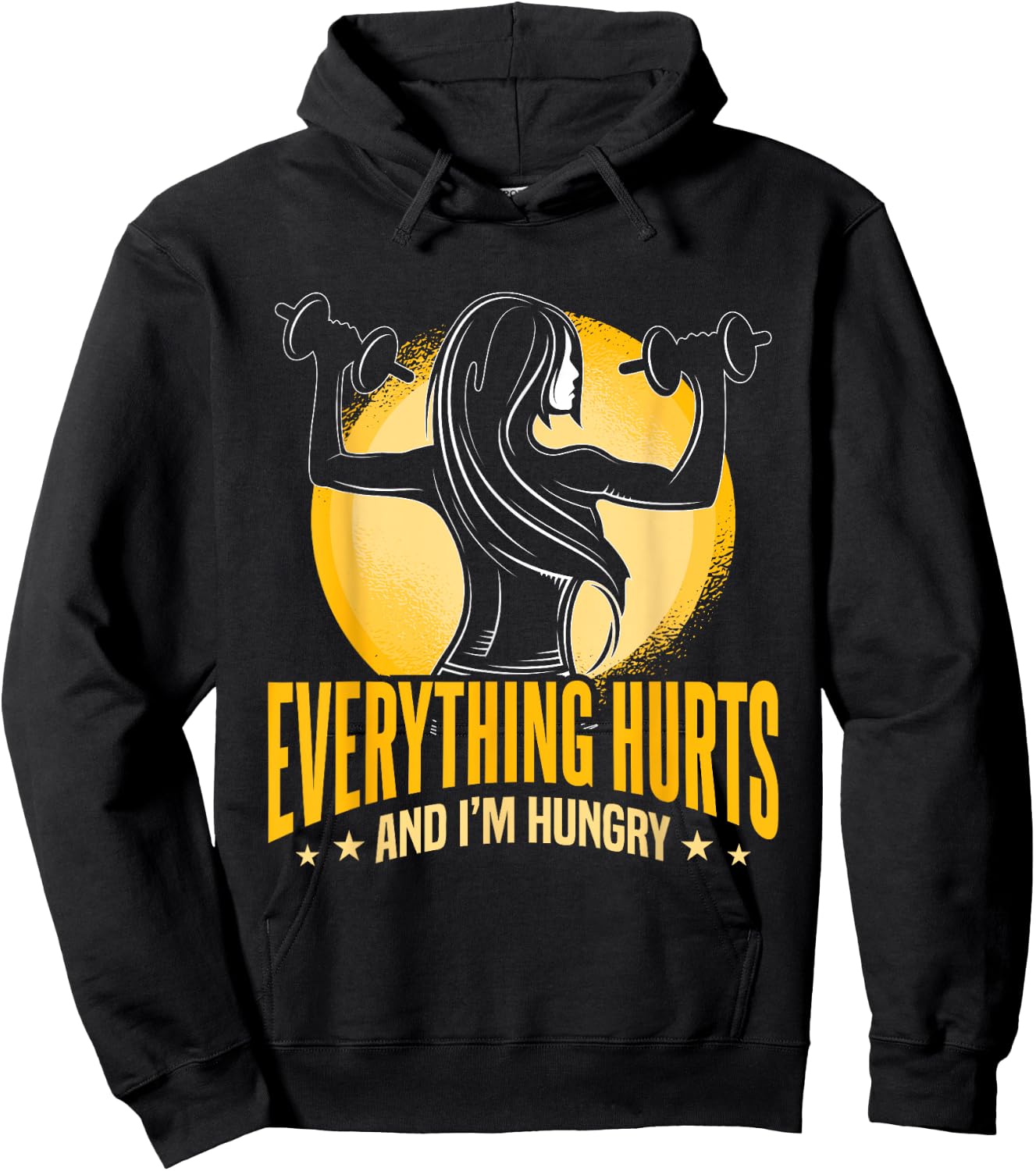 Workout Women Fitness I'm Just Here For The Playlist Hoodie - Hoodie | Black
