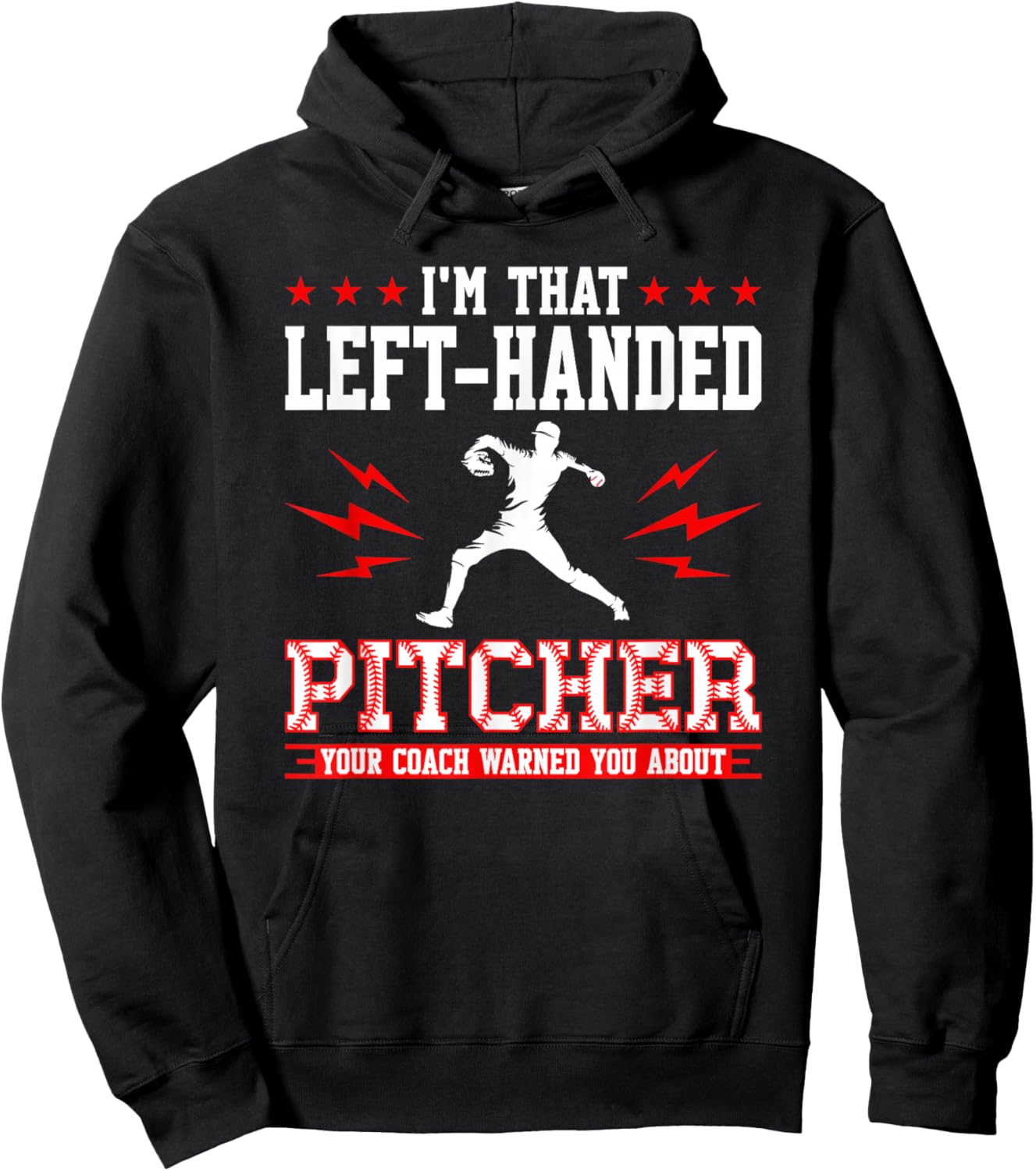 Lefty Baseball Southpaw Left-Handed Pitcher Hoodie - Hoodie | Black