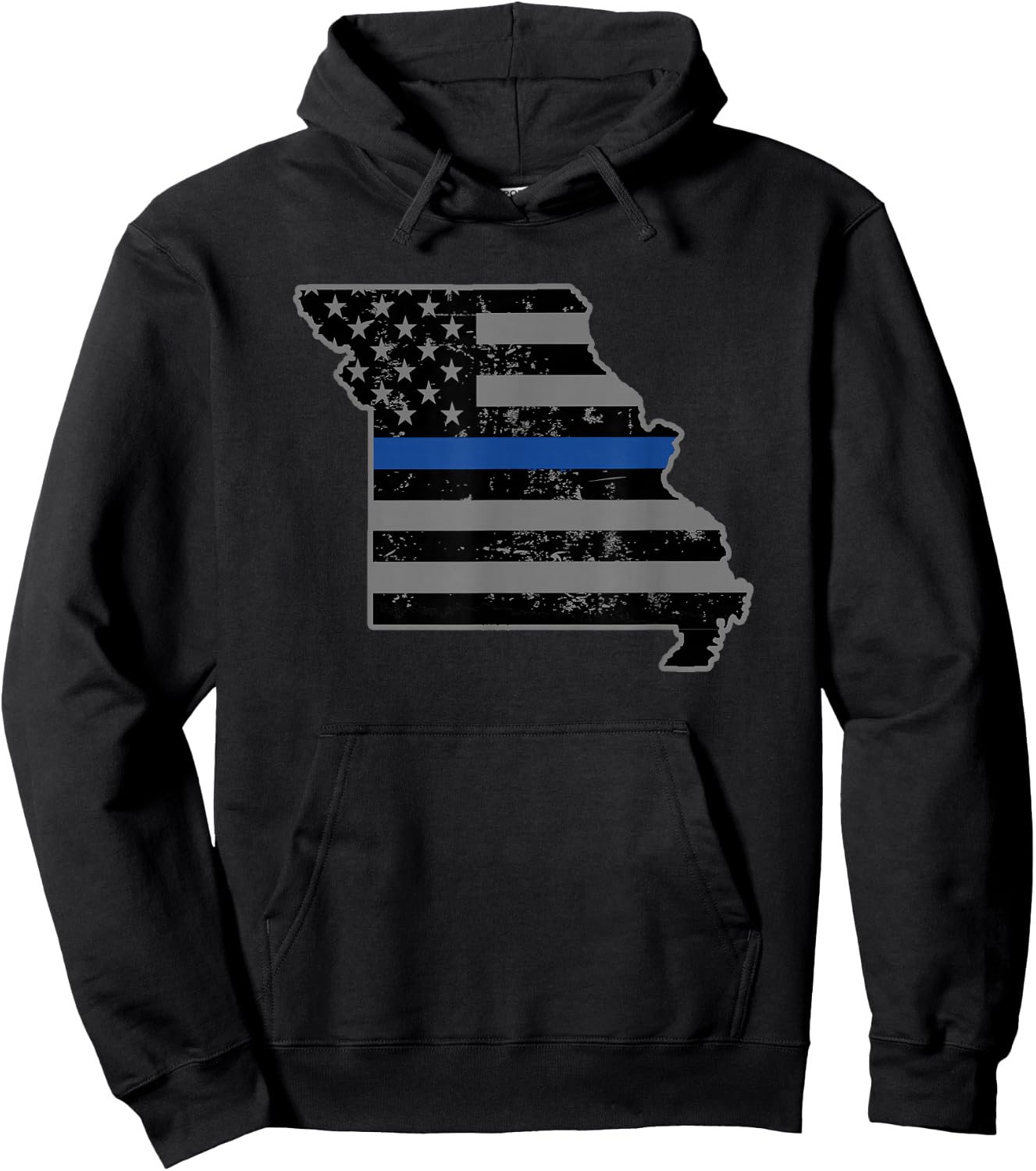 Missouri State Highway Patrol Shirt Thin Blue Line Flag Shir Hoodie - Hoodie | Black